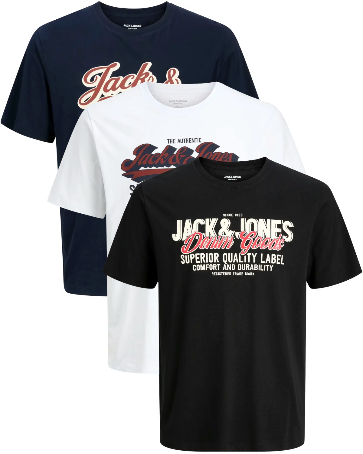 Jack & Jones PlusSize Print-Shirt (Spar-Set, 3er-Pack) Big Size Shirt Übergrößen Shirt