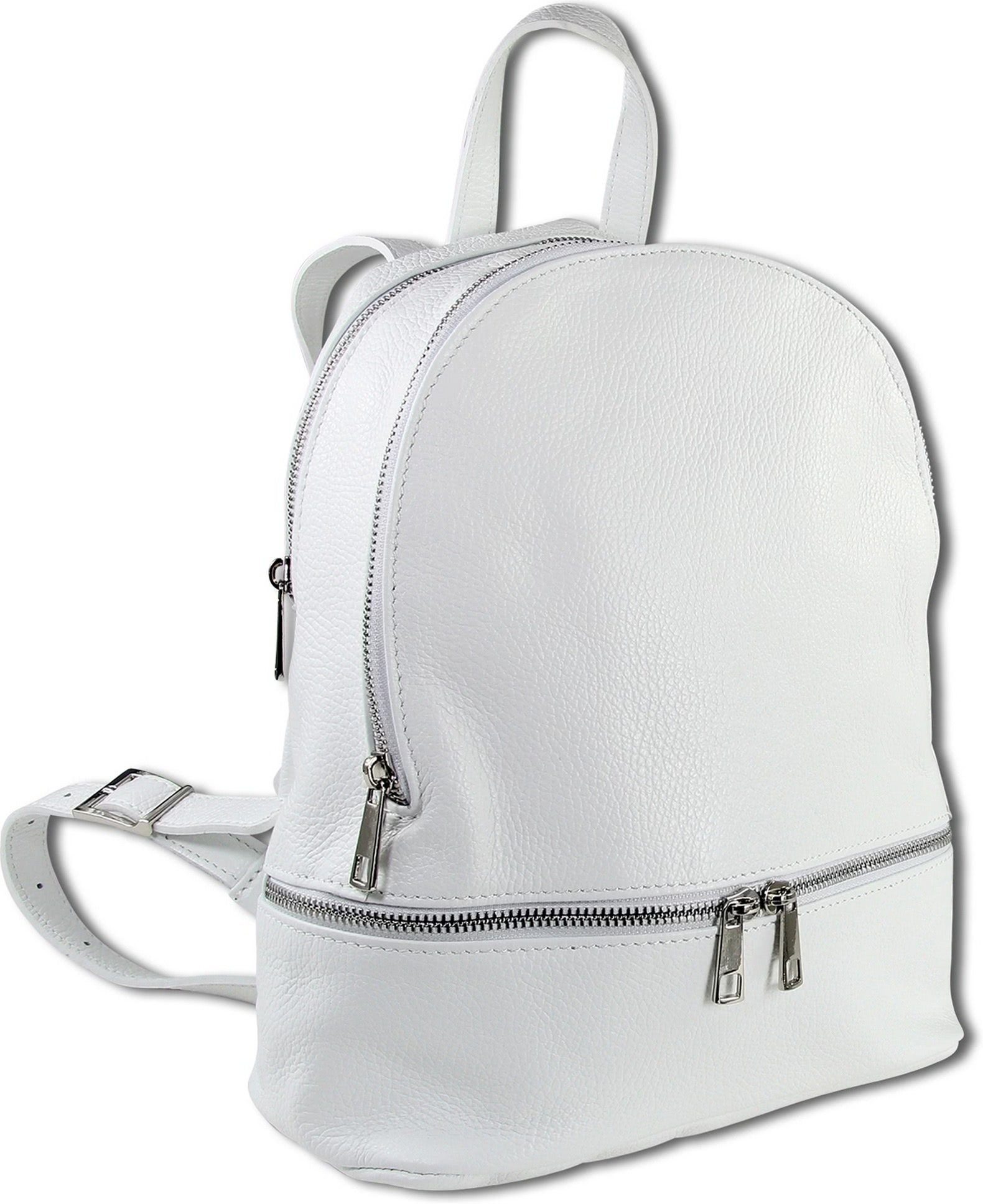 Toscanto Cityrucksack Toscanto Cityrucksack Freizeit (Cityrucksack), Damen Tasche Echtes Leder weiß, Made-In Italy