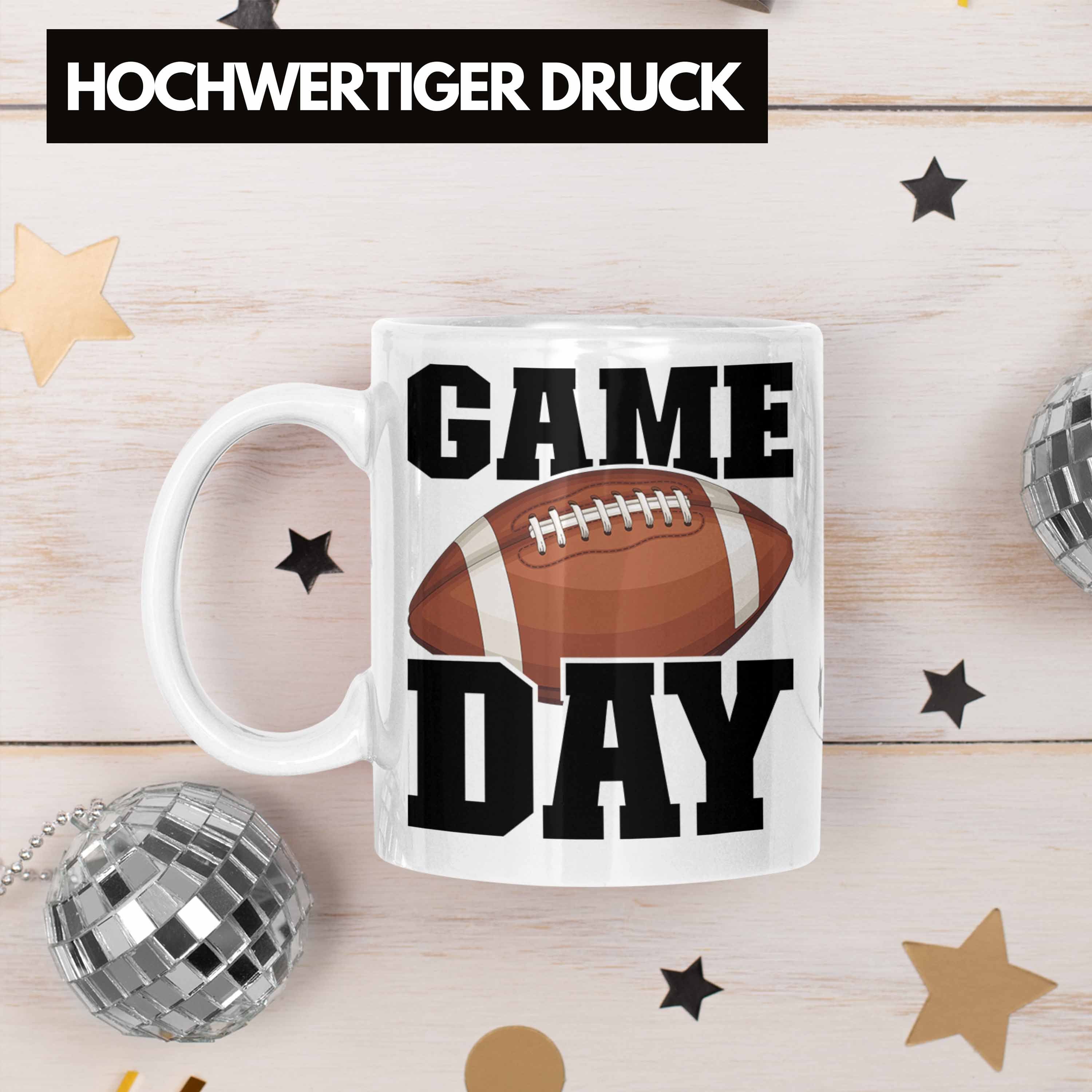 Tasse American Geschenkidee Da Trendation Geschenk Football-Spieler Tasse Weiss Game Football