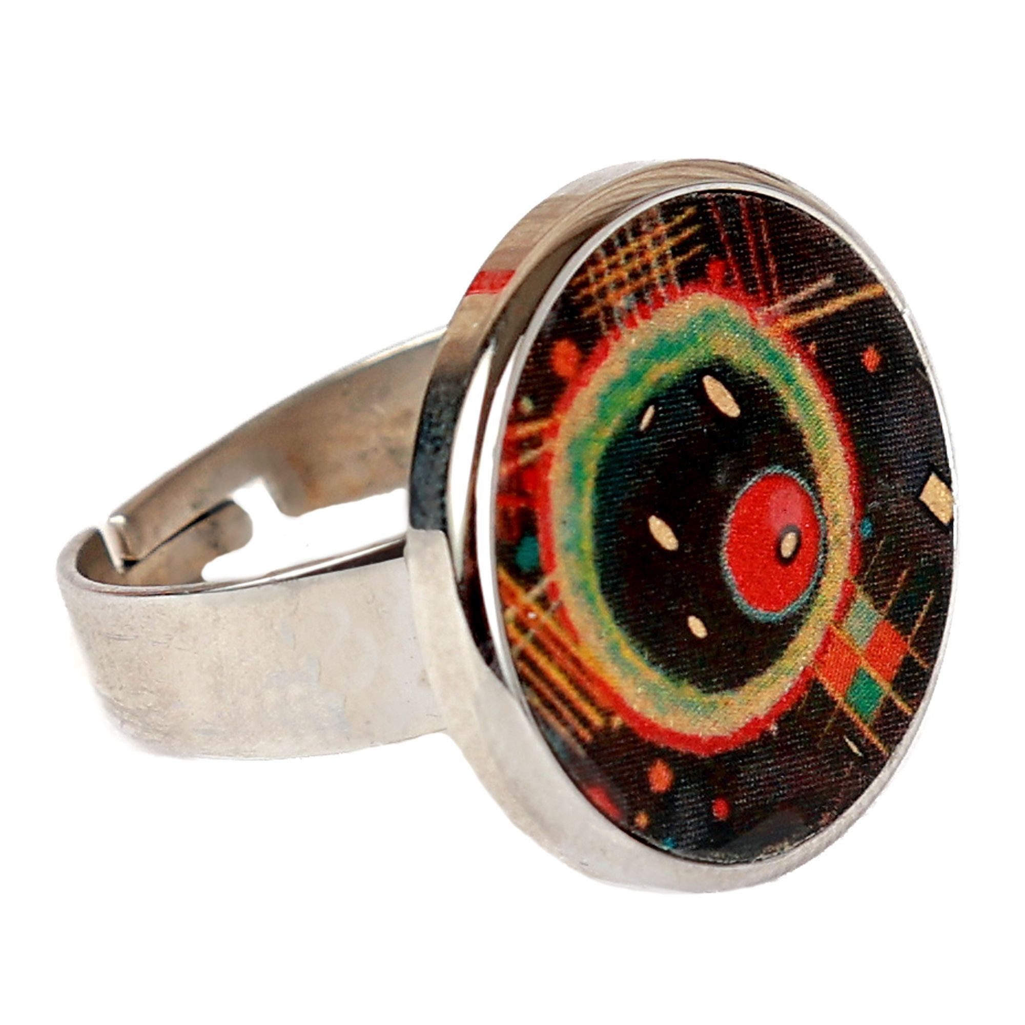 Fingerring Edelstahl mit Silber-/Goldeinlage