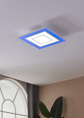 EGLO LED Deckenleuchte Albarca, Leuchtmittel inklusive, Deckenleuchte, Aufbauleuchte, Wohnzimmerlampe, Deckenlampe, 44x44 cm
