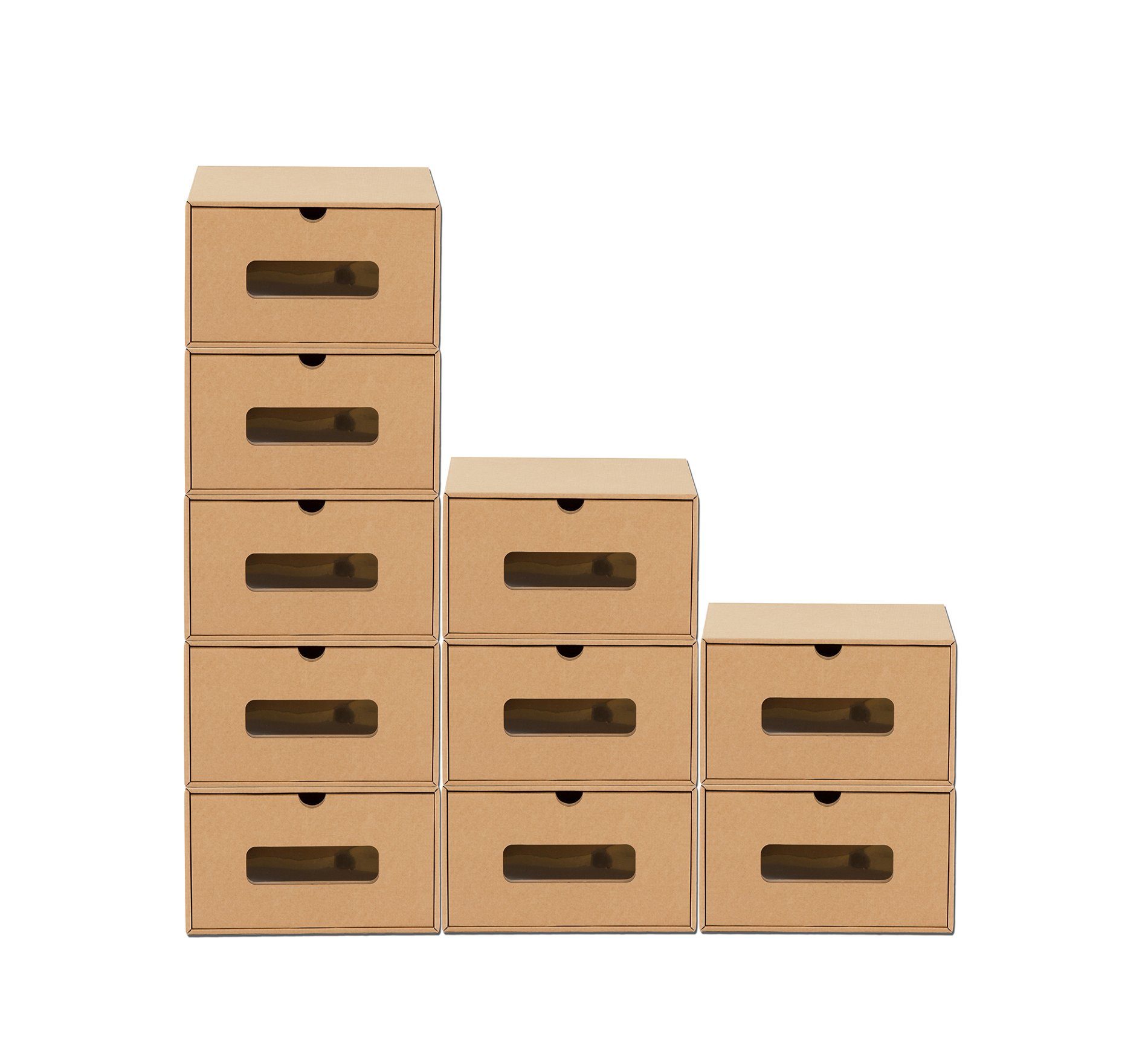 BigDean Schuhbox »10er Boxen−Set mit Sichtfenster & Schublade − Pappkarton  aus Kraftpapier − Schuhkisten Spielzeug−Box Aufbewahrung« (10 Stück) online  kaufen | OTTO