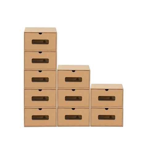 BigDean Schuhbox 10 Boxen mit Sichtfenster & Schublade Schuhe Spielzeug Werkzeug etc. (10 St)