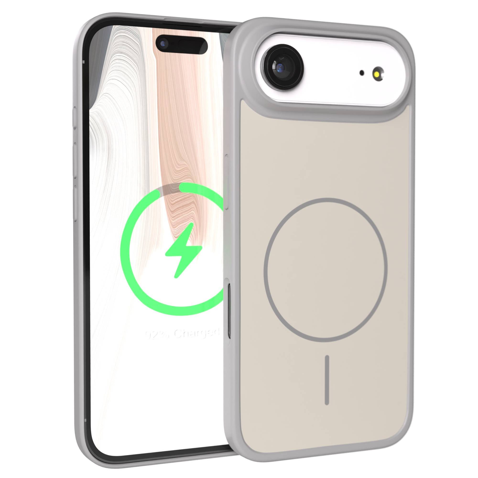 EAZY CASE Handyhülle Slim Outdoor MagSafe Case für Apple iPhone Air 6,5 Zoll, Leichtes Case mit starkem Grip & MagSafe in Grau