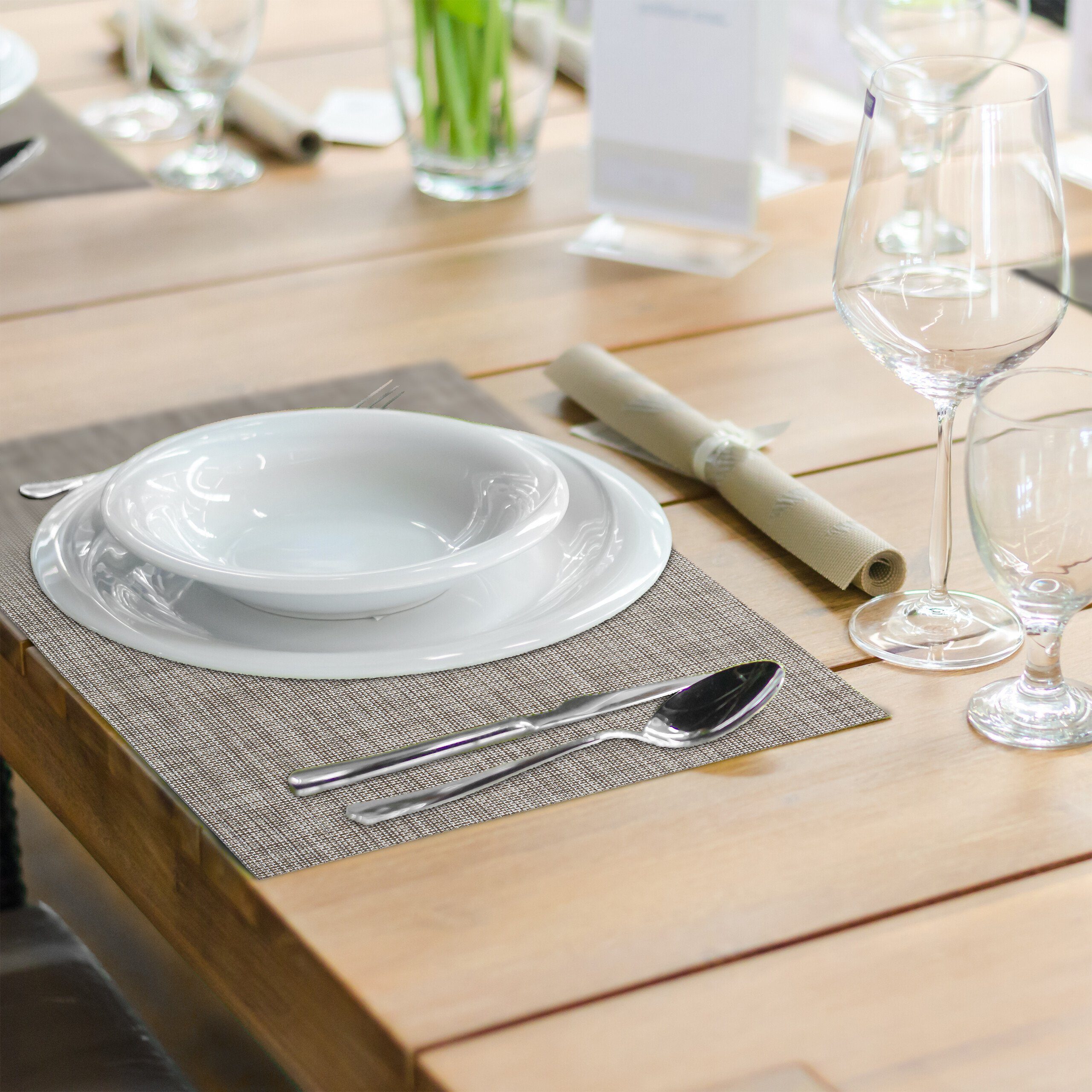 relaxdays Platzset Tischset 6-teilig, Braun günstig online kaufen