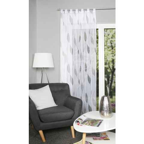 Gardine PAOLO, HOME WOHNIDEEN, Schlaufen (1 St), halbtransparent, Voile, halbtransparent