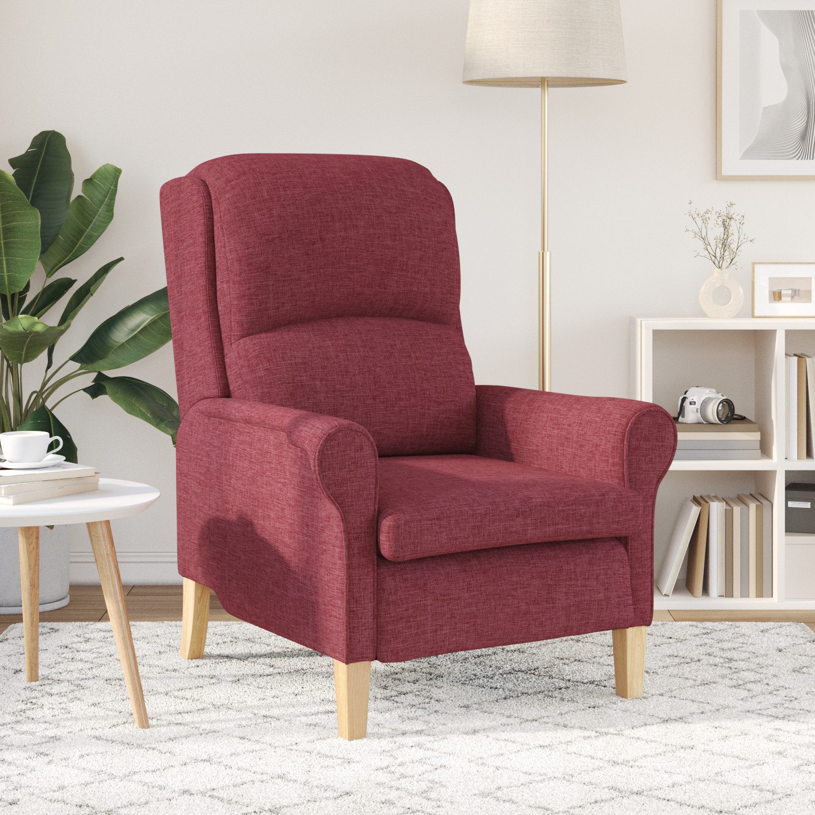 vidaXL Sessel Moderner Sessel Weinrot Polyesterstoff günstig online kaufen