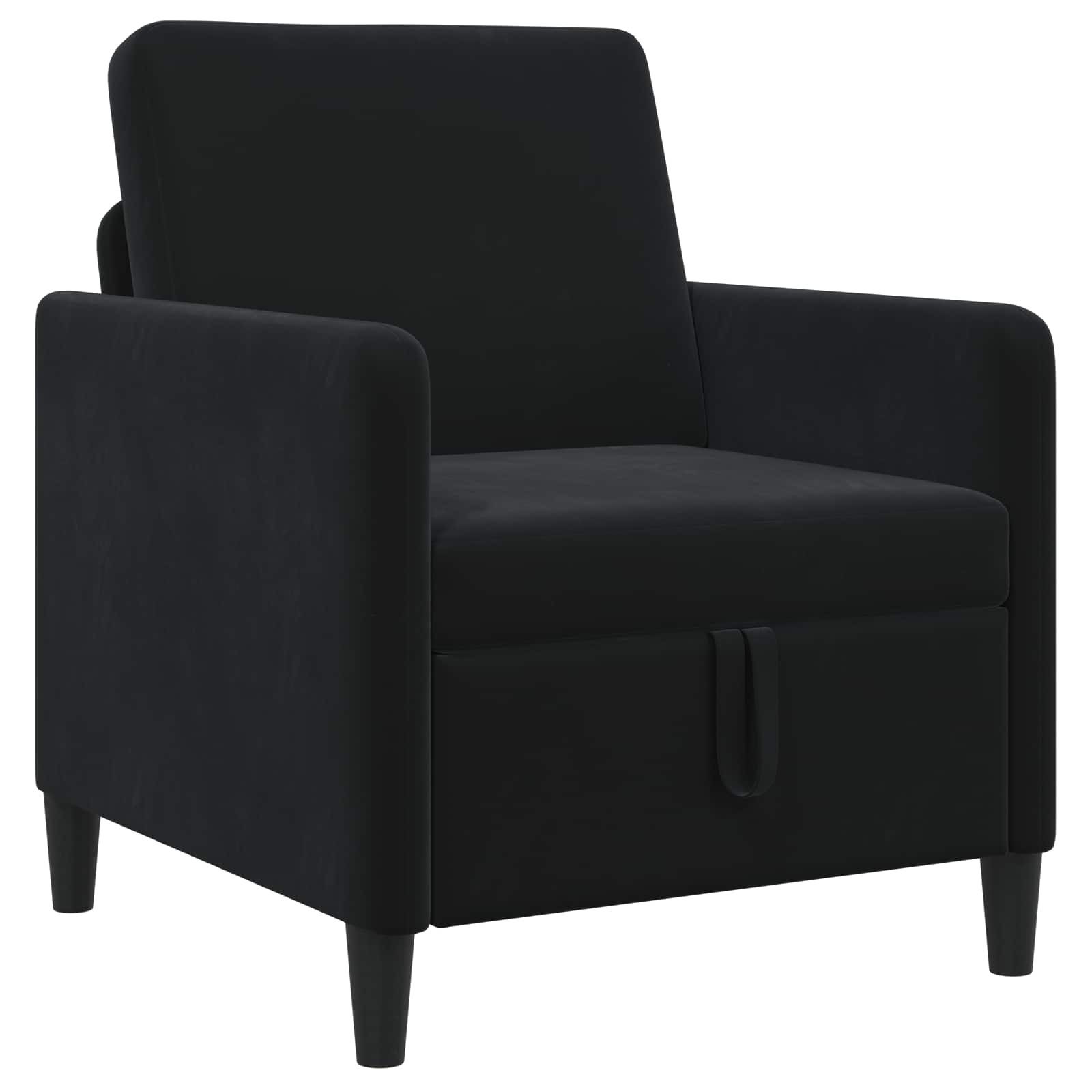 vidaXL Sofa Sofa mit Stauraum Schwarz 72 x 78 x 87 cm Polyester, 1 Teile