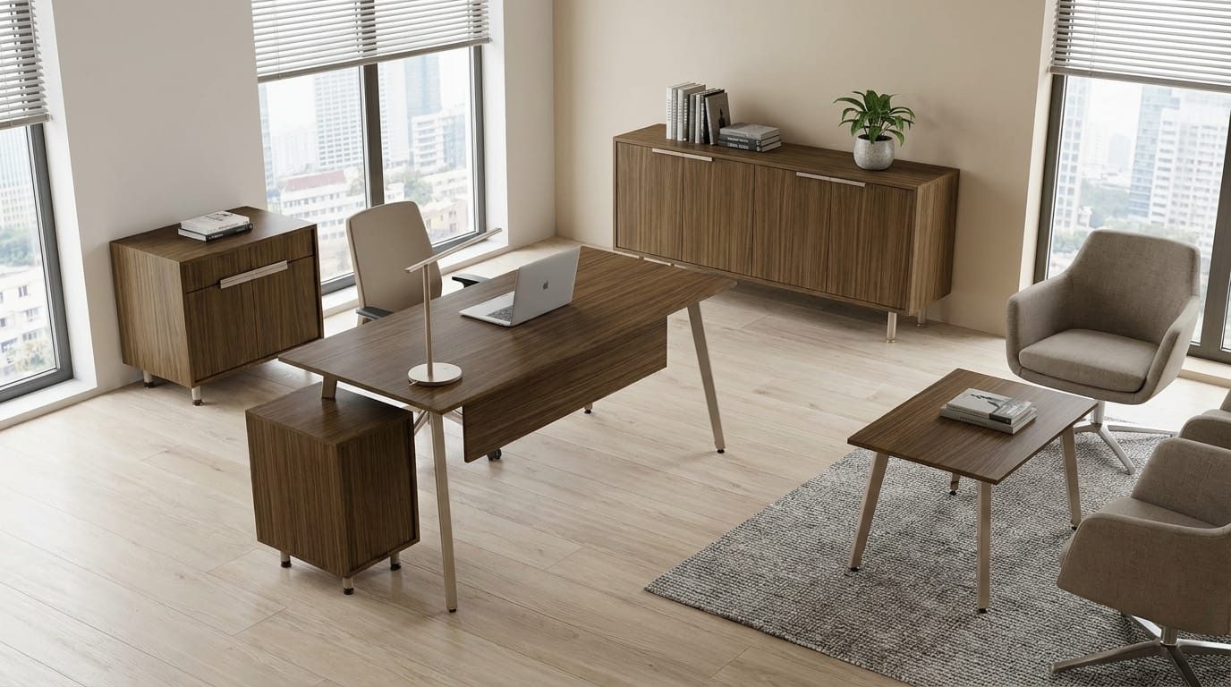 JVmoebel Büromöbel-Set Hochwer Komplettset Schreibtisch Sideboard Kommode Design, Made in Europa