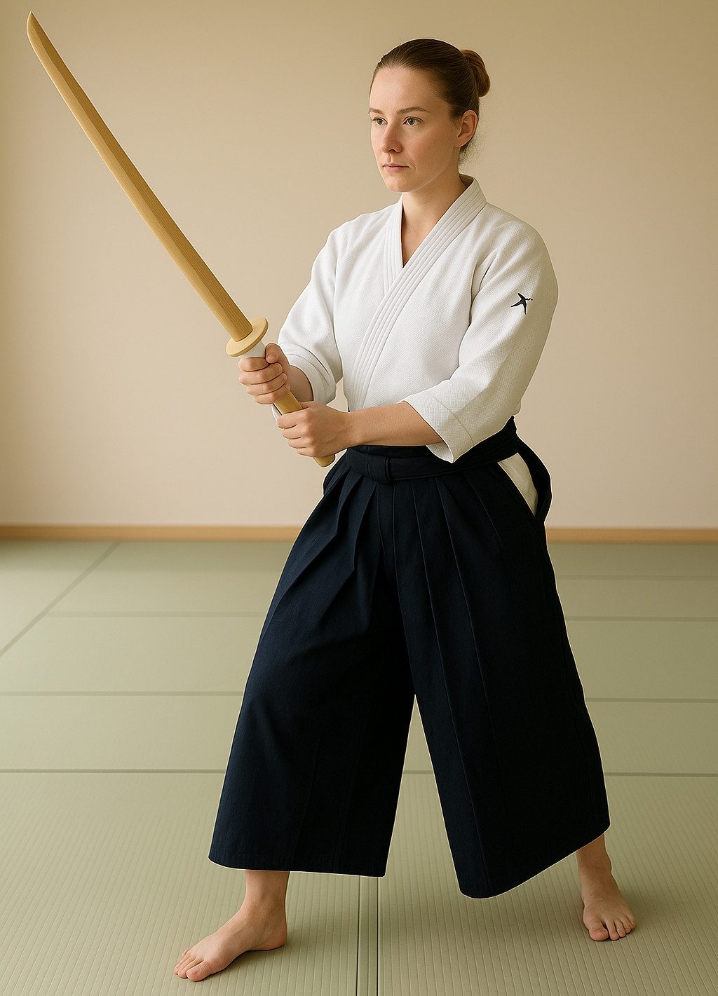 BAY-Sports Holzschwert Bokken weiße Eiche Holz Trainingsschwert Katana Aikido Kobudo Samurai (Geölt, Stück), 100 cm, Echtholz, Demoschwert, Asiatische Kampfkunst
