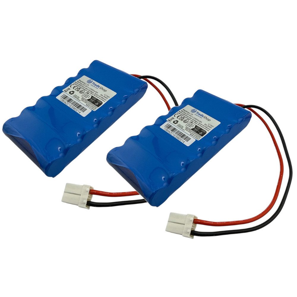 Trade-Shop 2x Akku passend für Wiper i70, i100S, i130s Rasenmäher Mähroboter Akku Li-Ion 2500 mAh (25,9 V)