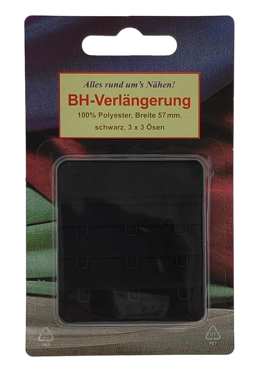 Zettl GmbH BH-Verlängerung BH-Verlängerung 3-reihig 57mm für BH-Verschluss schwarz (Stück, 1 St), BH-Verlängerung BH-Extender BH-Verlängerungsstück BH-Erweiterung B