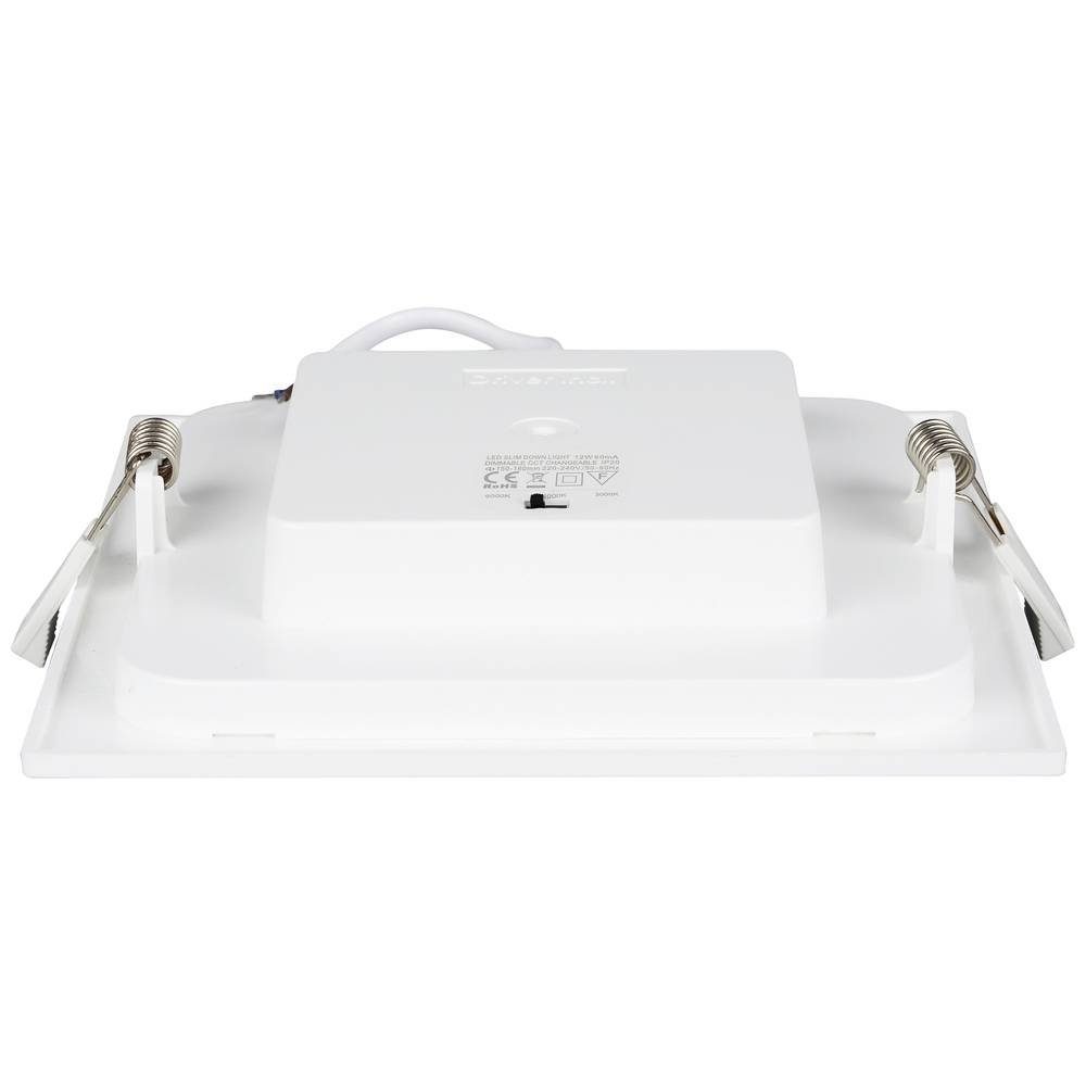 HEITRONIC LED Einbauleuchte LED Einbaudownlight LE MANS quadratisch 12W 165x165x32 mm 501381, Dimmbar