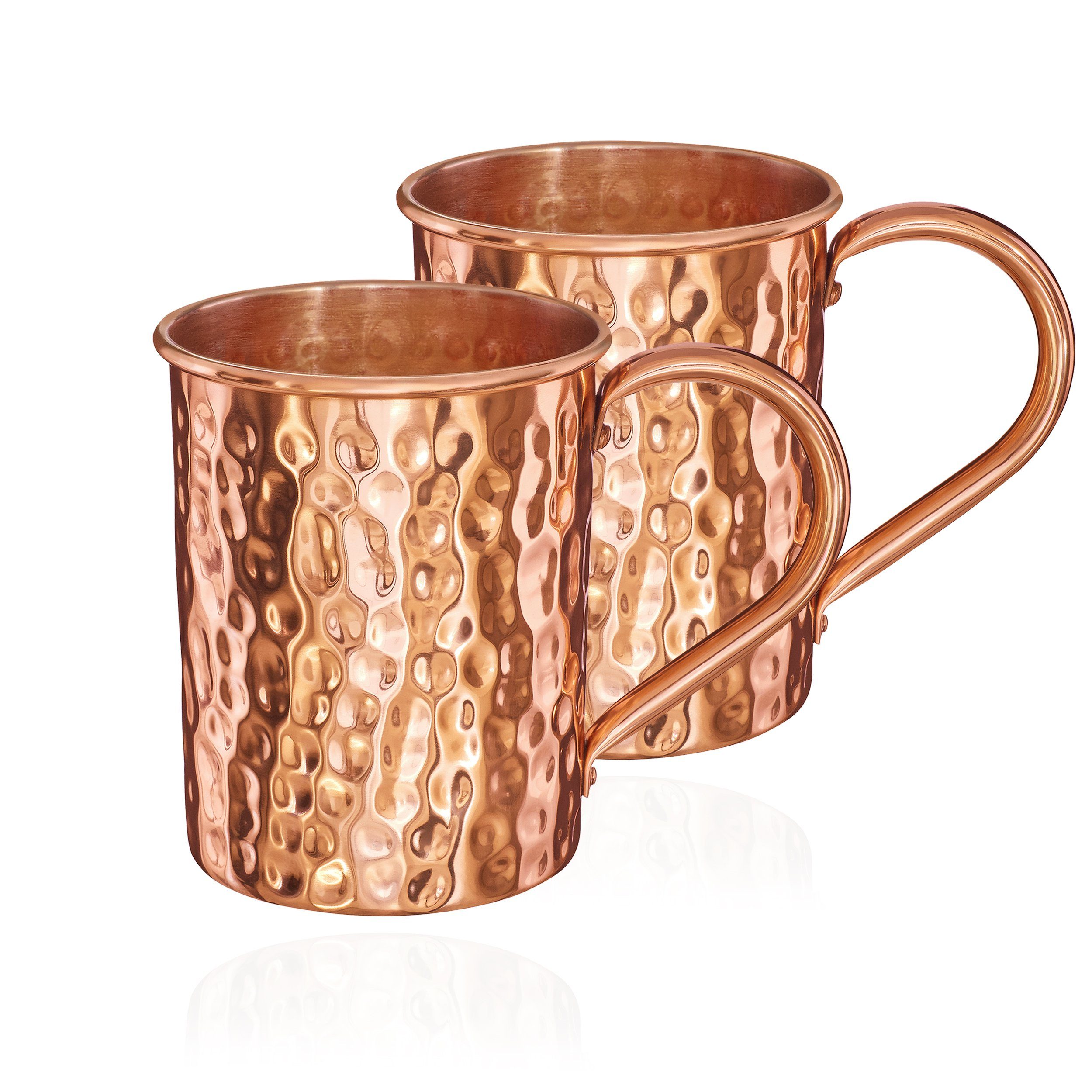 NKlaus Becher 2x Kupferbecher reines Kupfer (100) Kupfertasse Zylinder Moscow Mule, Kupfer