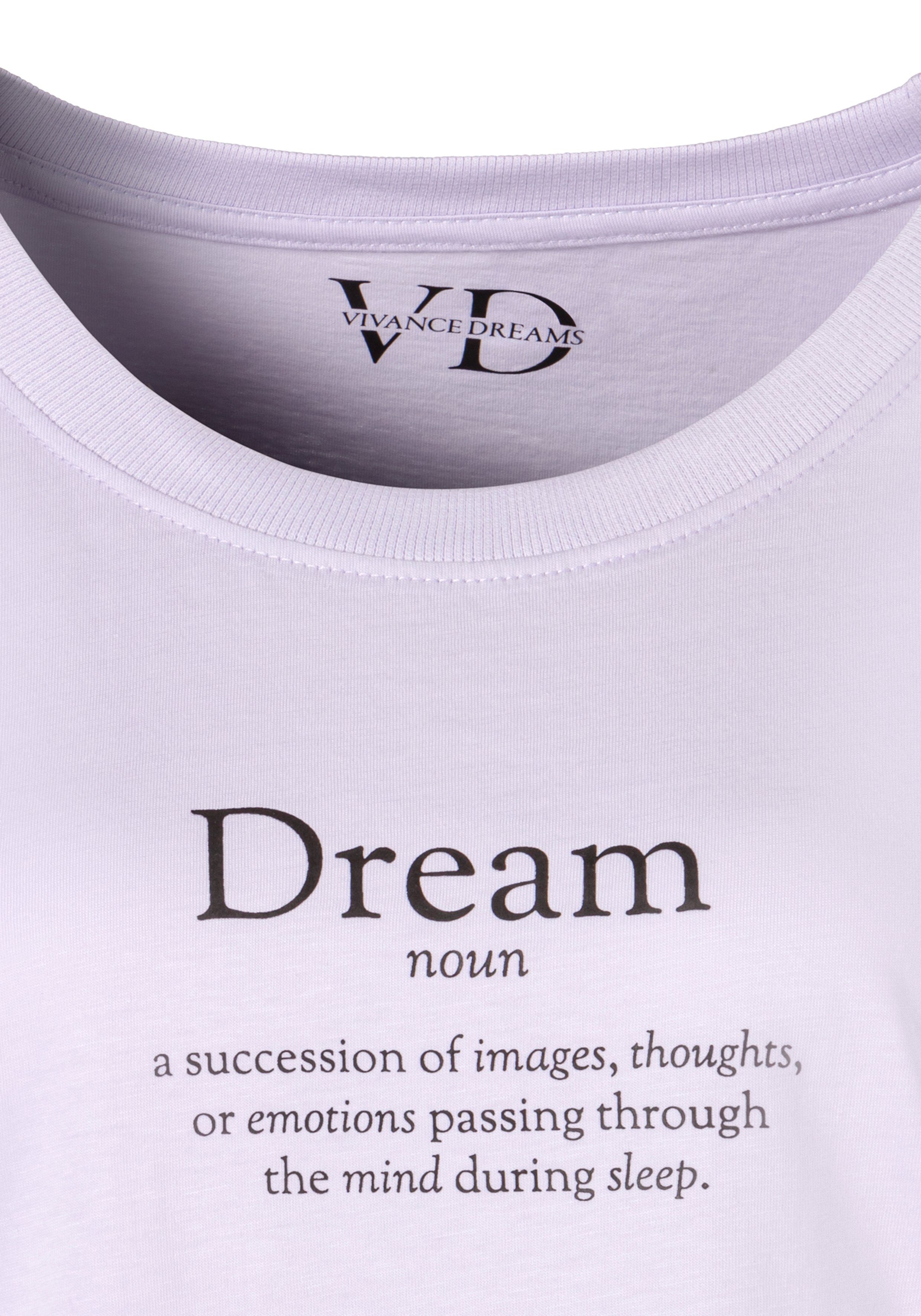 Vivance Dreams by Lascana Pyjamaoberteil (1-tlg) mit Statementdruck