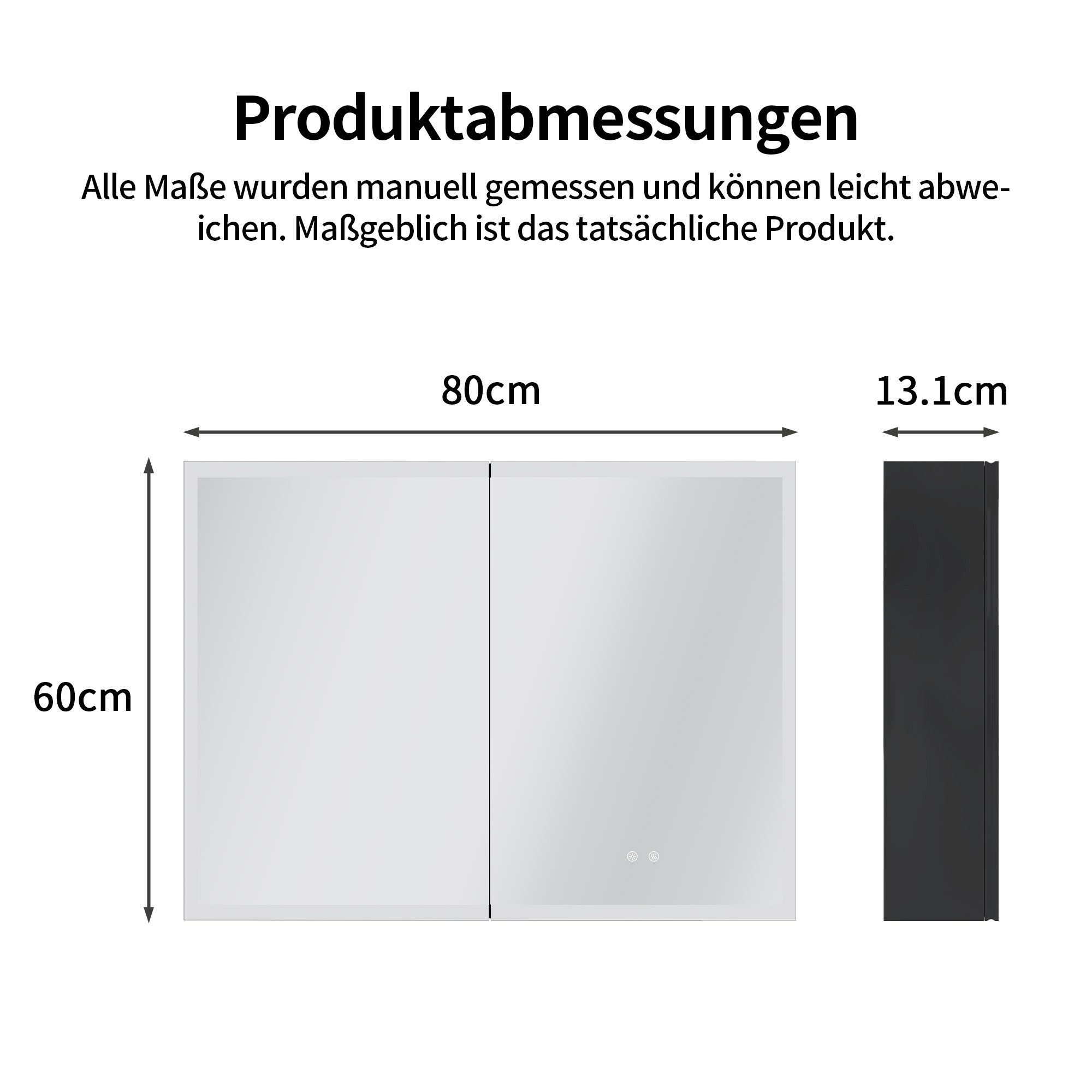 DeerValley Spiegelschrank DeerValley Badezimmer Wandspiegel, Antibeschlag (Set, Spiegelschrank mit Beleuchtung, Steckdose, Ablagen und Montagematerial) LED-Spiegelschrank mit Steckdose und Antibeschlag