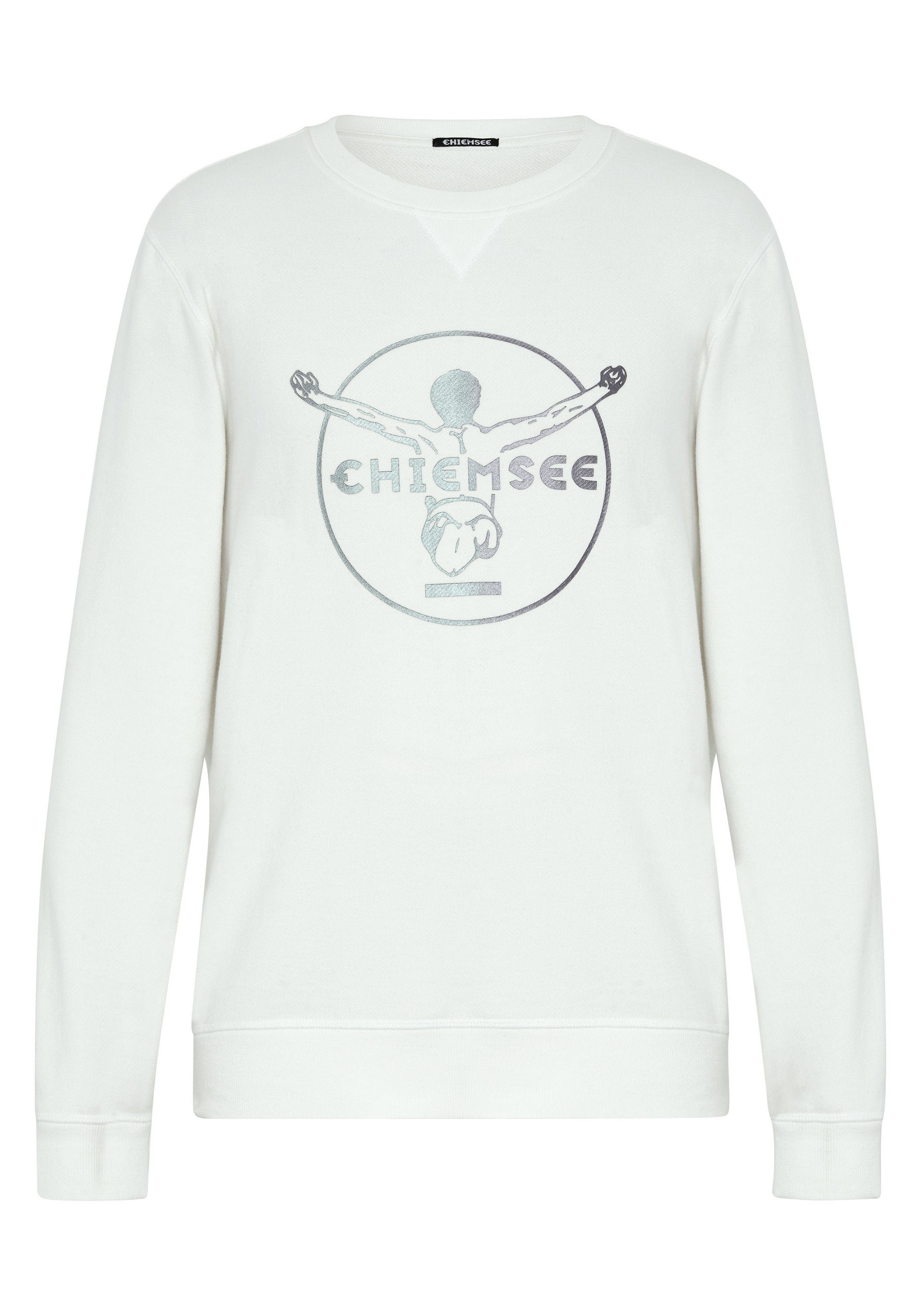 Chiemsee Sweatshirt Sweater im Label-Look 1 weiß | 