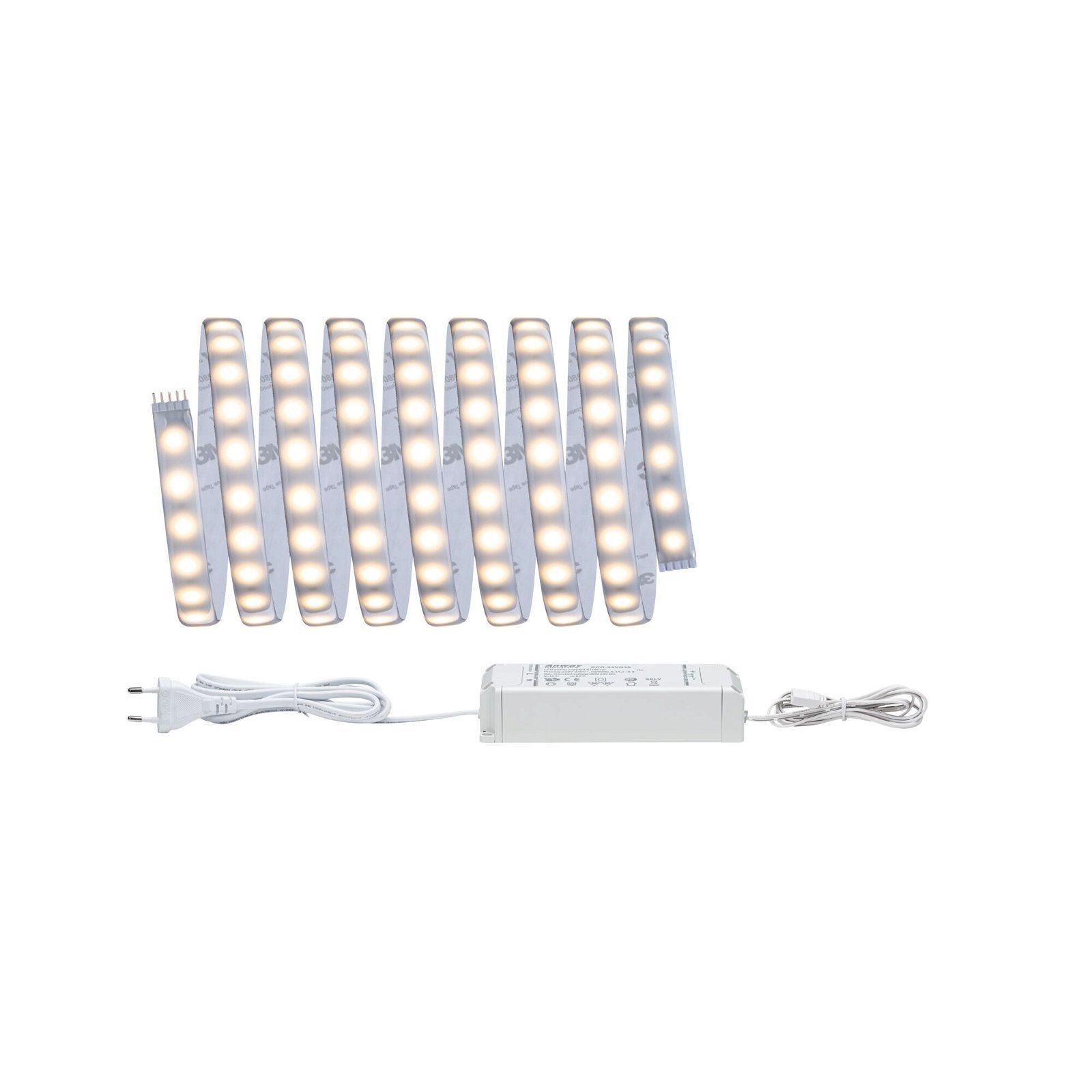 LED-Streifen MaxLED 500 Basisset 3m 18W 230/24V 36VA Silber Kunststoff