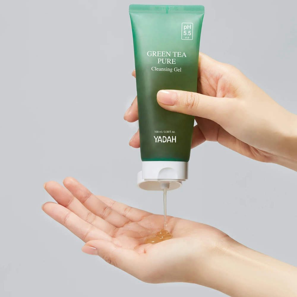 Yadah Gesichts-Reinigungsmaske Yadah, Green Tea Pure Cleansing Gel - 100 ml, Sanftes Reinigungsgel mit pH 5,5 und Grüntee-Extrakt