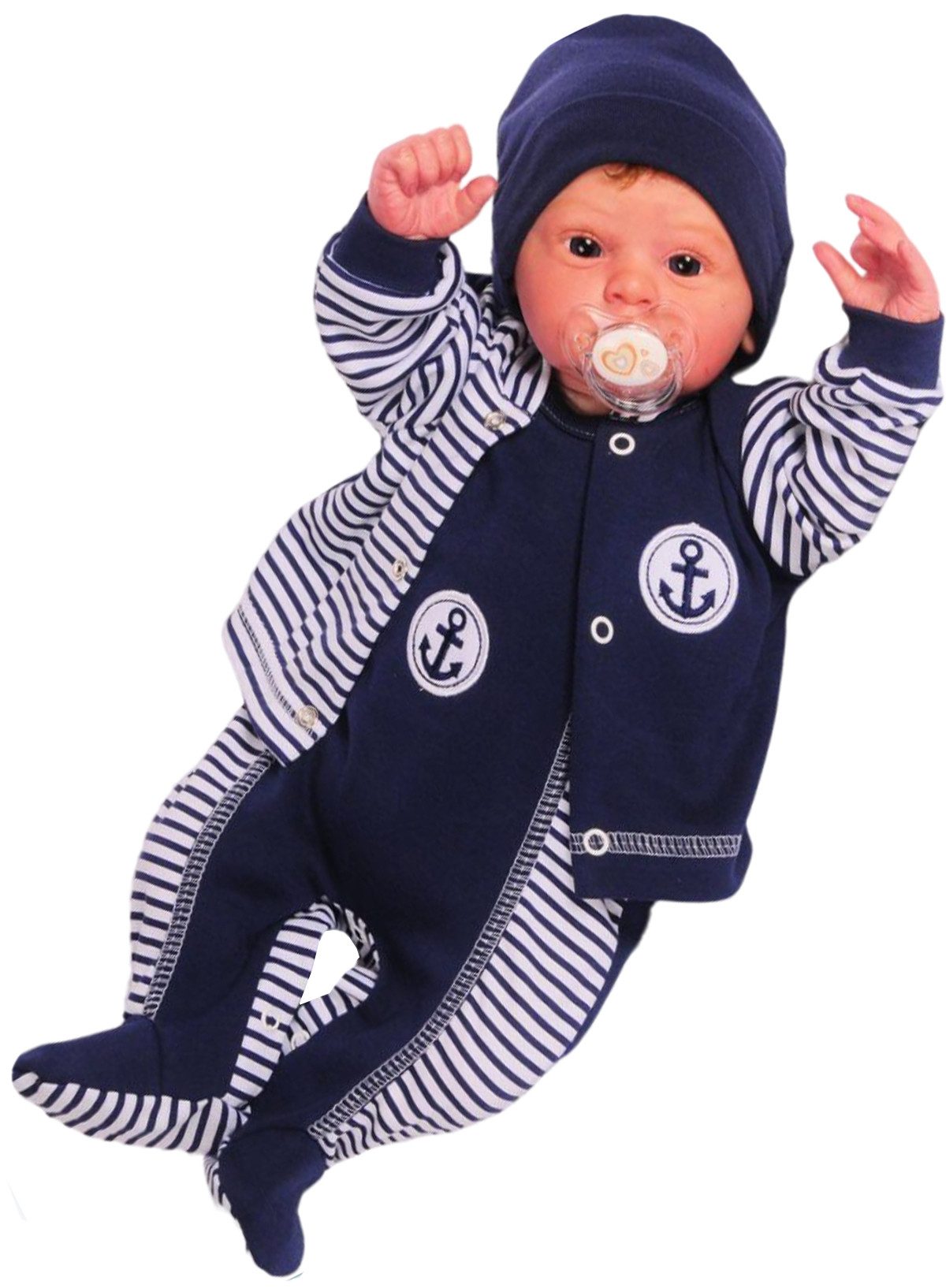 Strampler, Jäckchen & Mütze Strampler Mütze und Hemdchen Set Baby Anzug