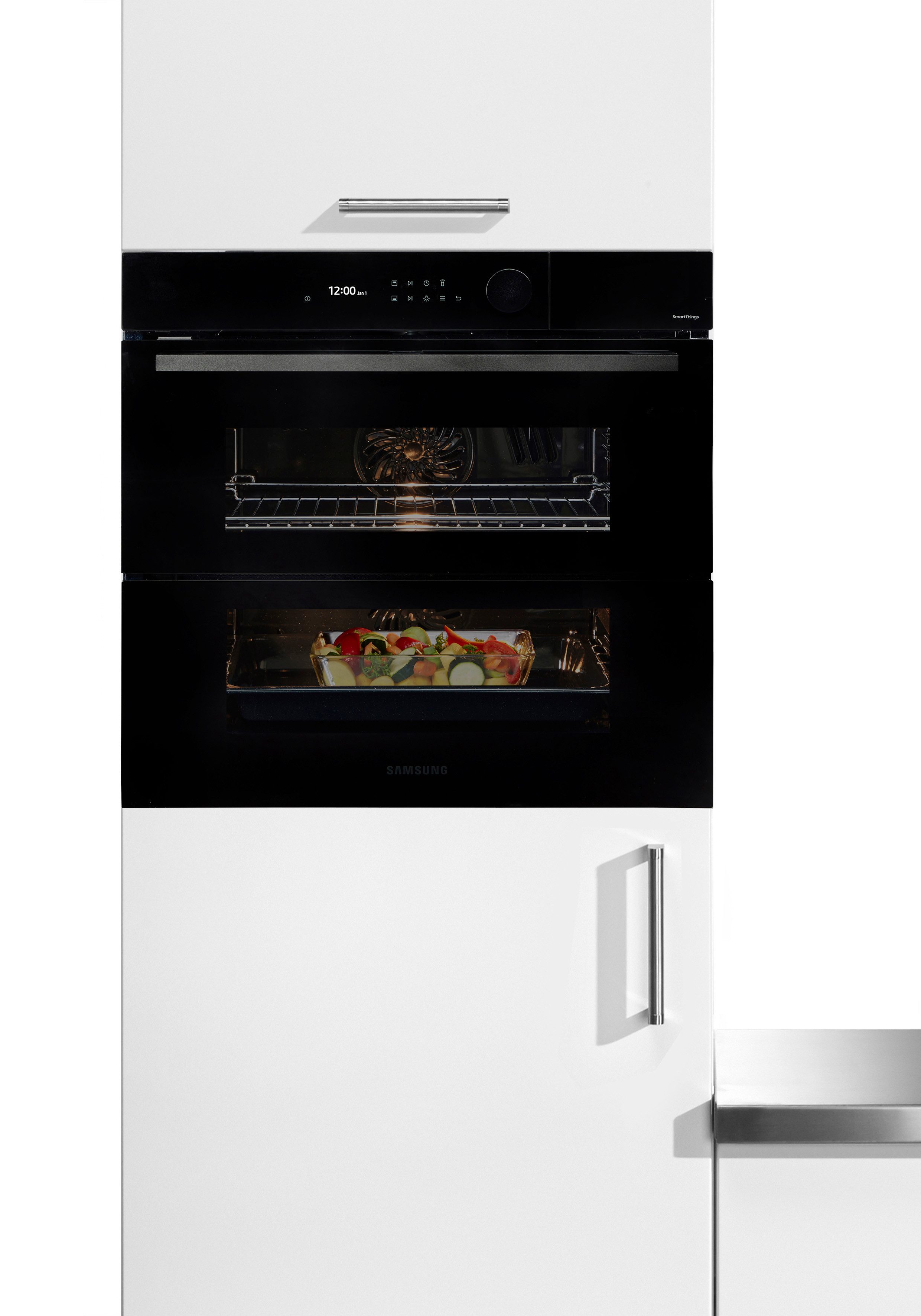 Samsung Pyrolyse Backofen Serie 5 NV7B5775XDK, mit 1-fach-Teleskopauszug, Pyrolyse-Selbstreinigung, Dual Cook Flex – Ein Ofen. Zwei Garräume. Flexible Tür.