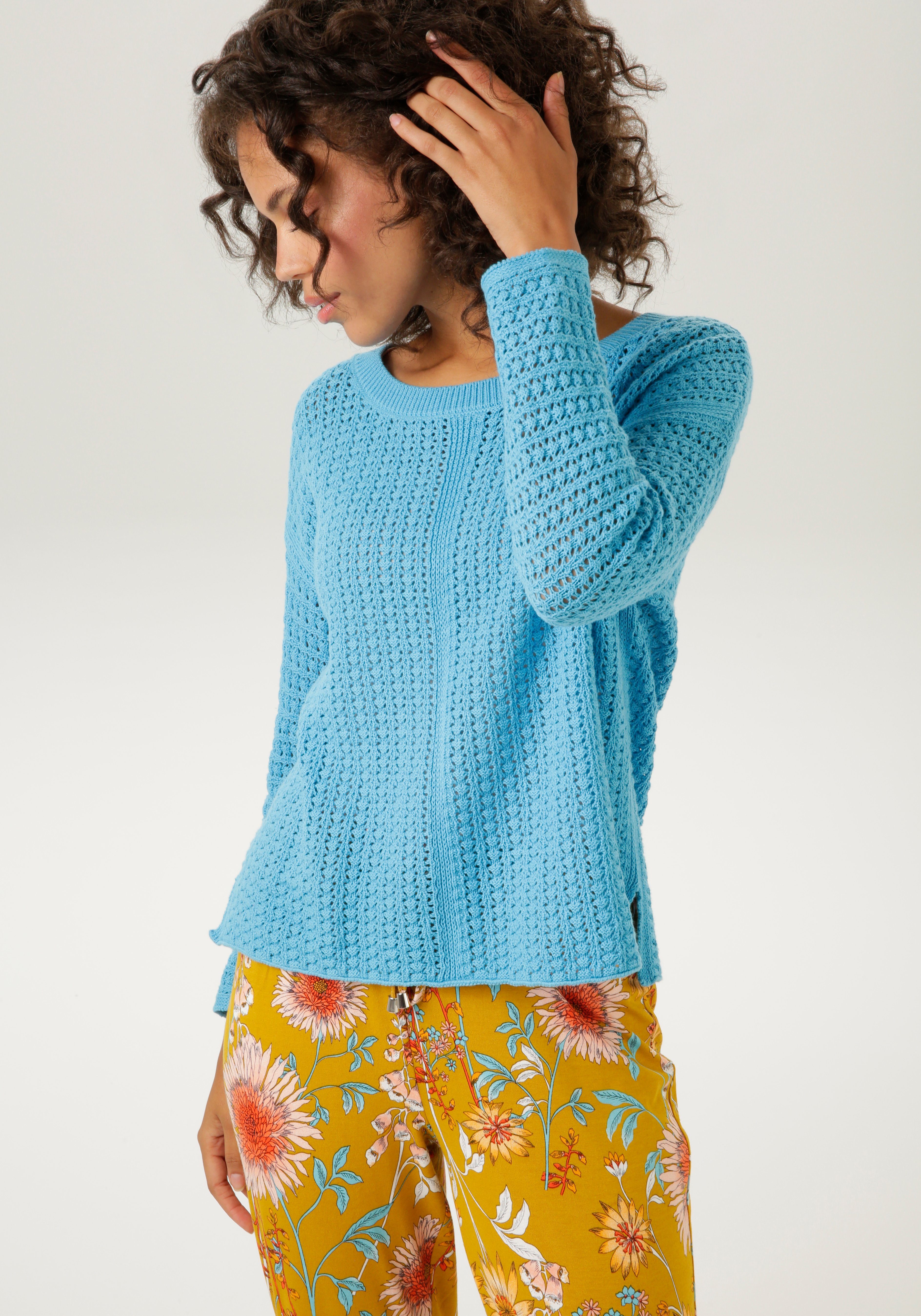 Aniston CASUAL Strickpullover mit ausdrucksvollem Ajour-Muster - NEUE KOLLEKTION