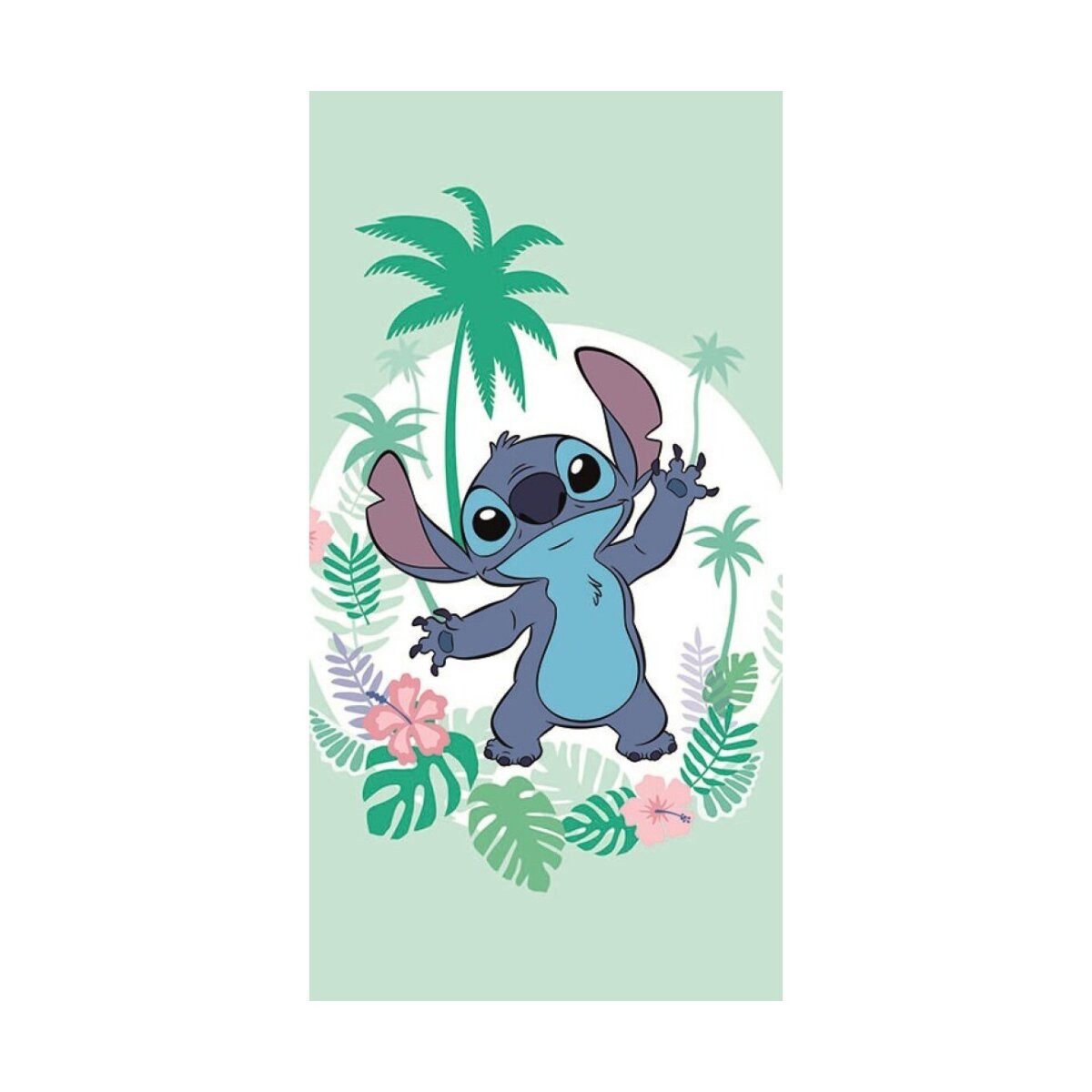 Disney Badetücher Lilo & Stitch Badetuch 70x140cm – Green Strandtuch Design, 100% Baumwolle (1-St)