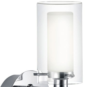 EGLO Außen-Wandleuchte, Leuchtmittel nicht inklusive, Außen Beleuchtung Wand Lampe Strahler Glas satiniert weiß klar