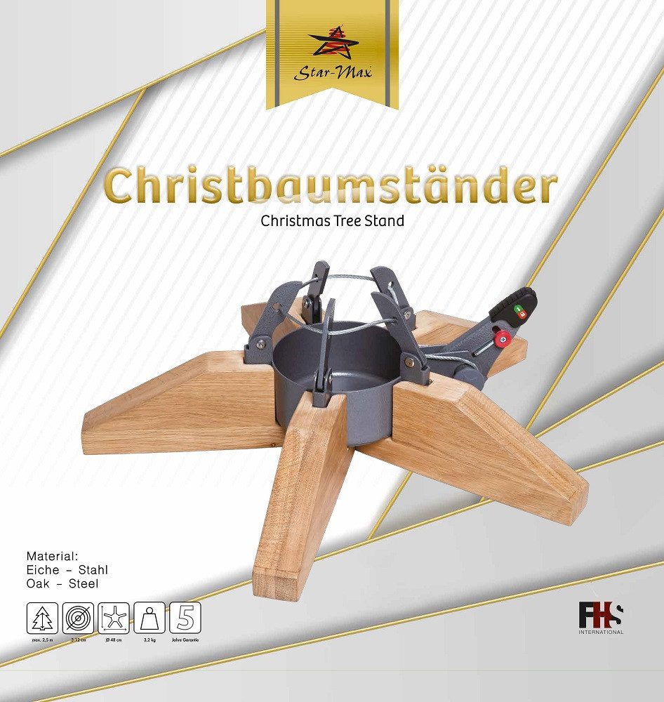 Star-Max Christbaumständer H250 Christbaumständer Alpen 48cm Weihnachtsbaumständer 2,5m Baumhöhe