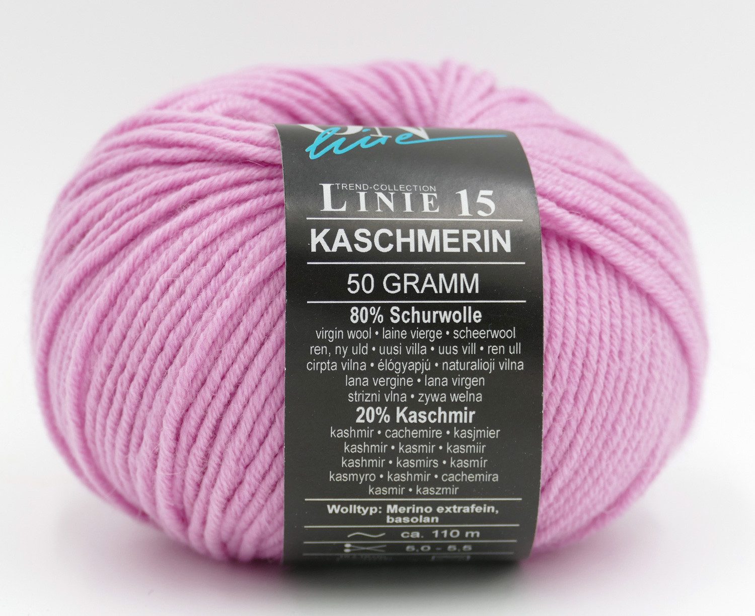 Online Garne Linie 15 Kaschmerin Merinowolle mit 20% Kaschmir Häkelwolle, 110 m (50g, Wolle zum stricken und häkeln), Farbauswahl