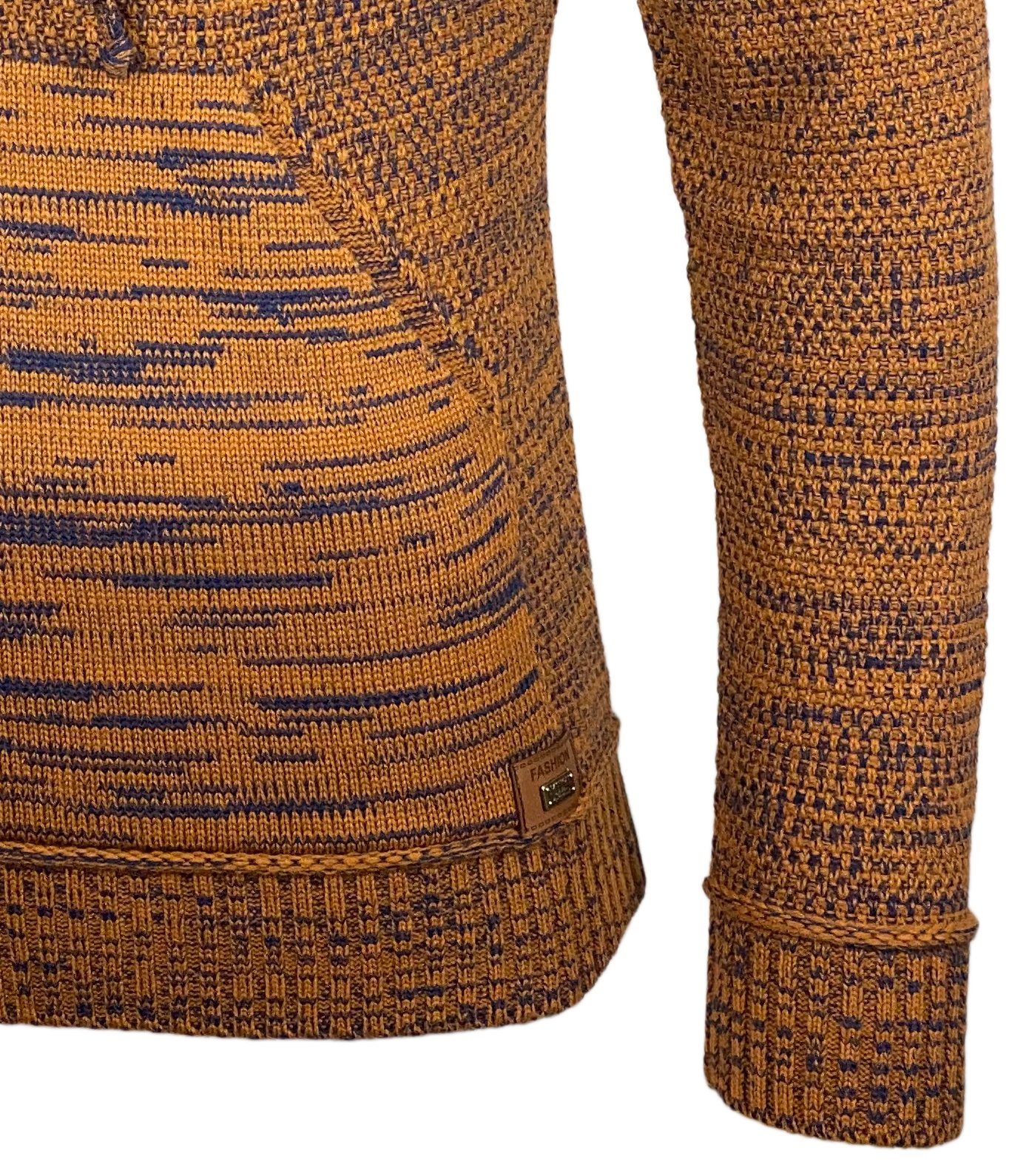 Baxboy Strickpullover Baxboy Herren Strick Pullover Kapuzenpullover Reißverschluss B_290