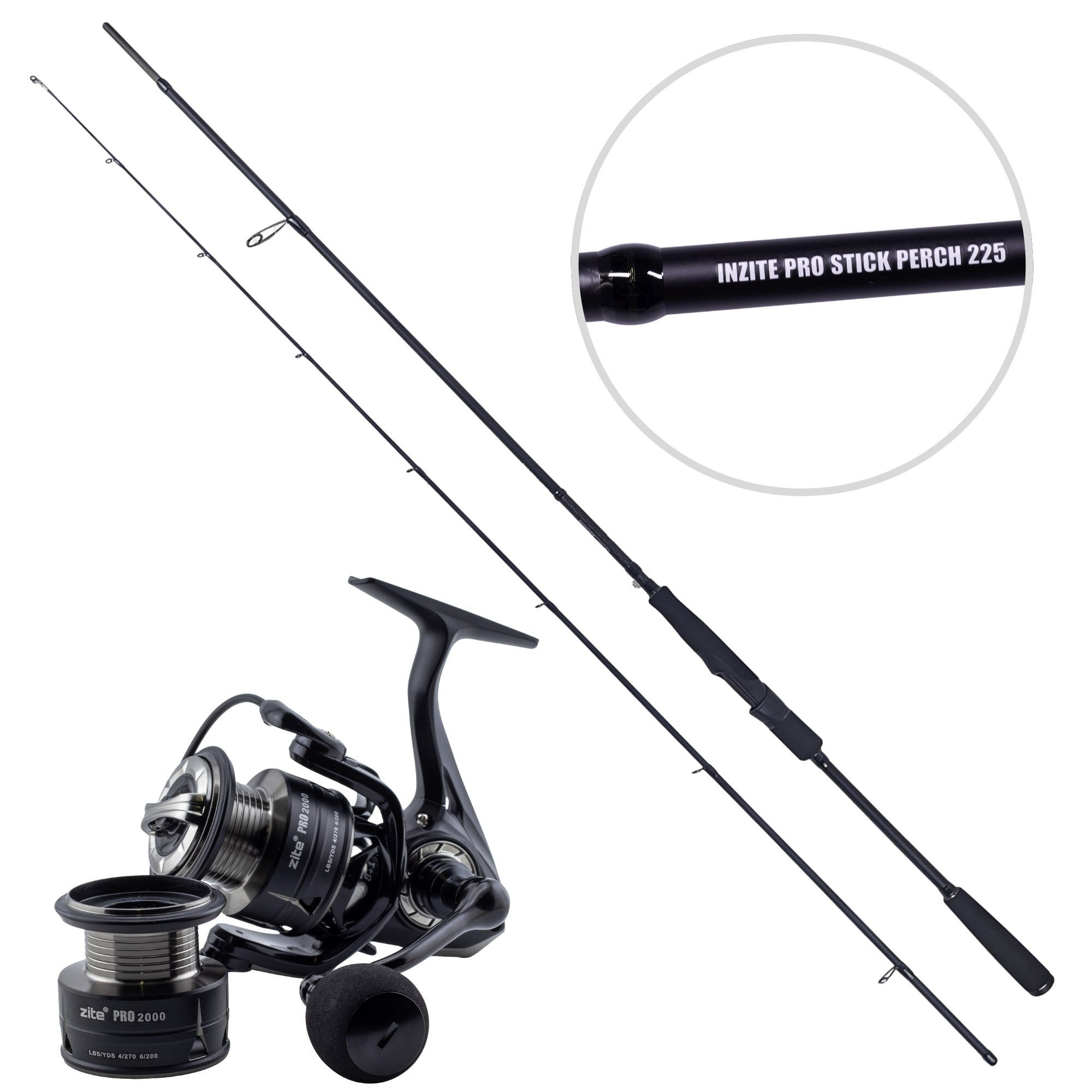 Zite Spinnrute Inzite Pro Stick mit Spinning Reel Pro Set Barsch, Zander & Hecht