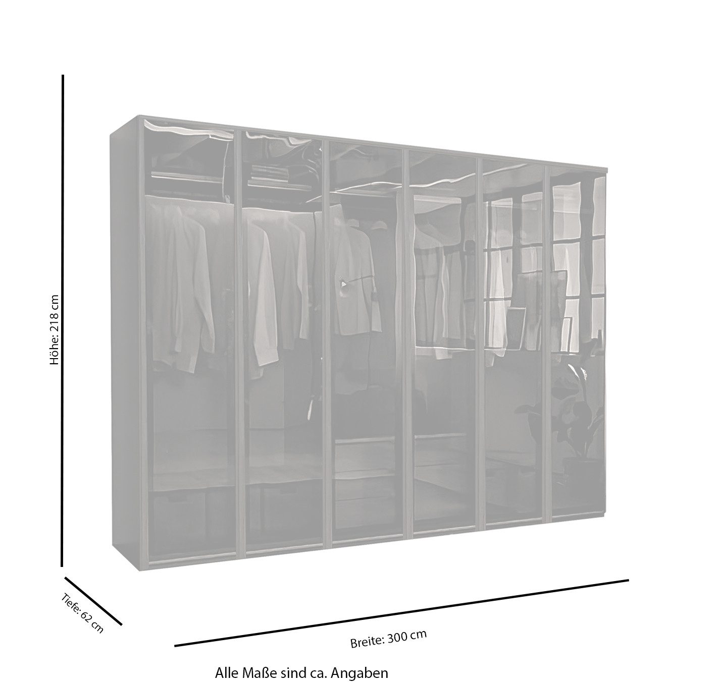 BENEDO MÖBEL Kleiderschrank Monaco 300cm inkl. günstig online kaufen