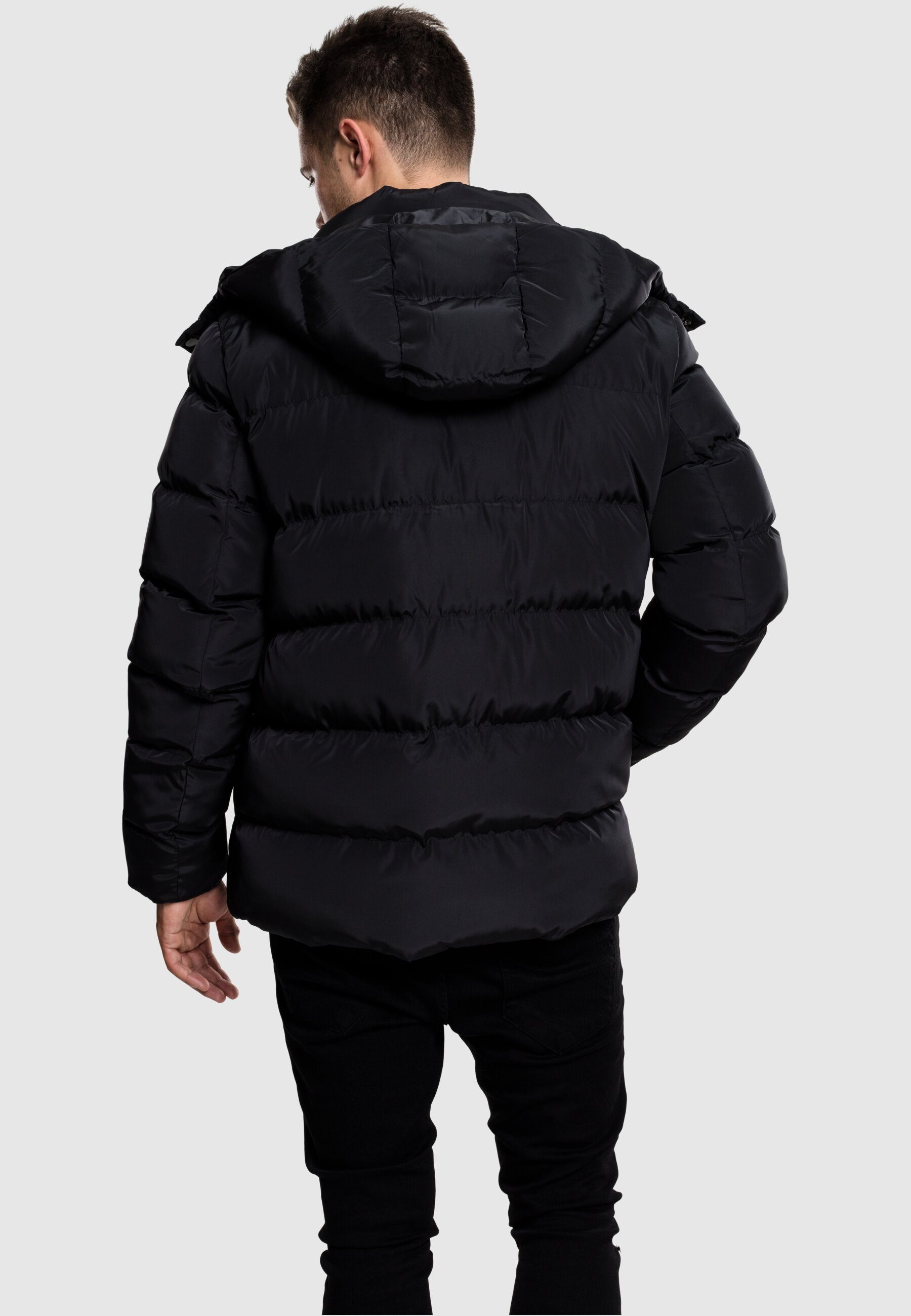 URBAN black CLASSICS Jacket Hooded (1-St) Outdoorjacke Herren Puffer