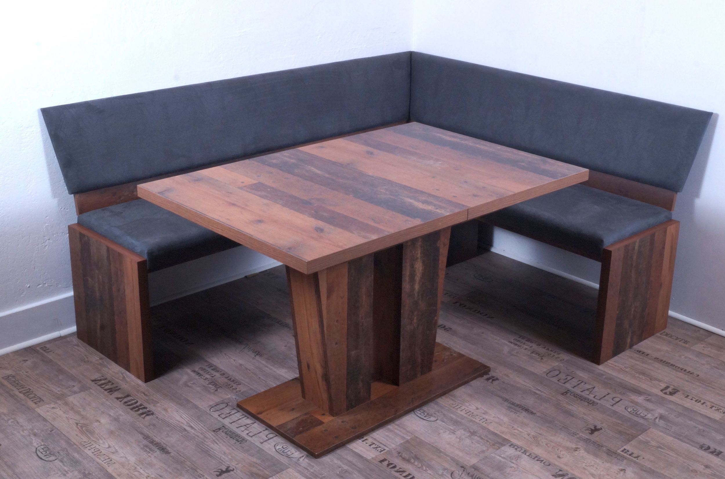 Trendmöbel24 Eckbankgruppe Eckbank MILANO 185 x 150 cm Old Wood Vintage ohne Stühle, (4-tlg)