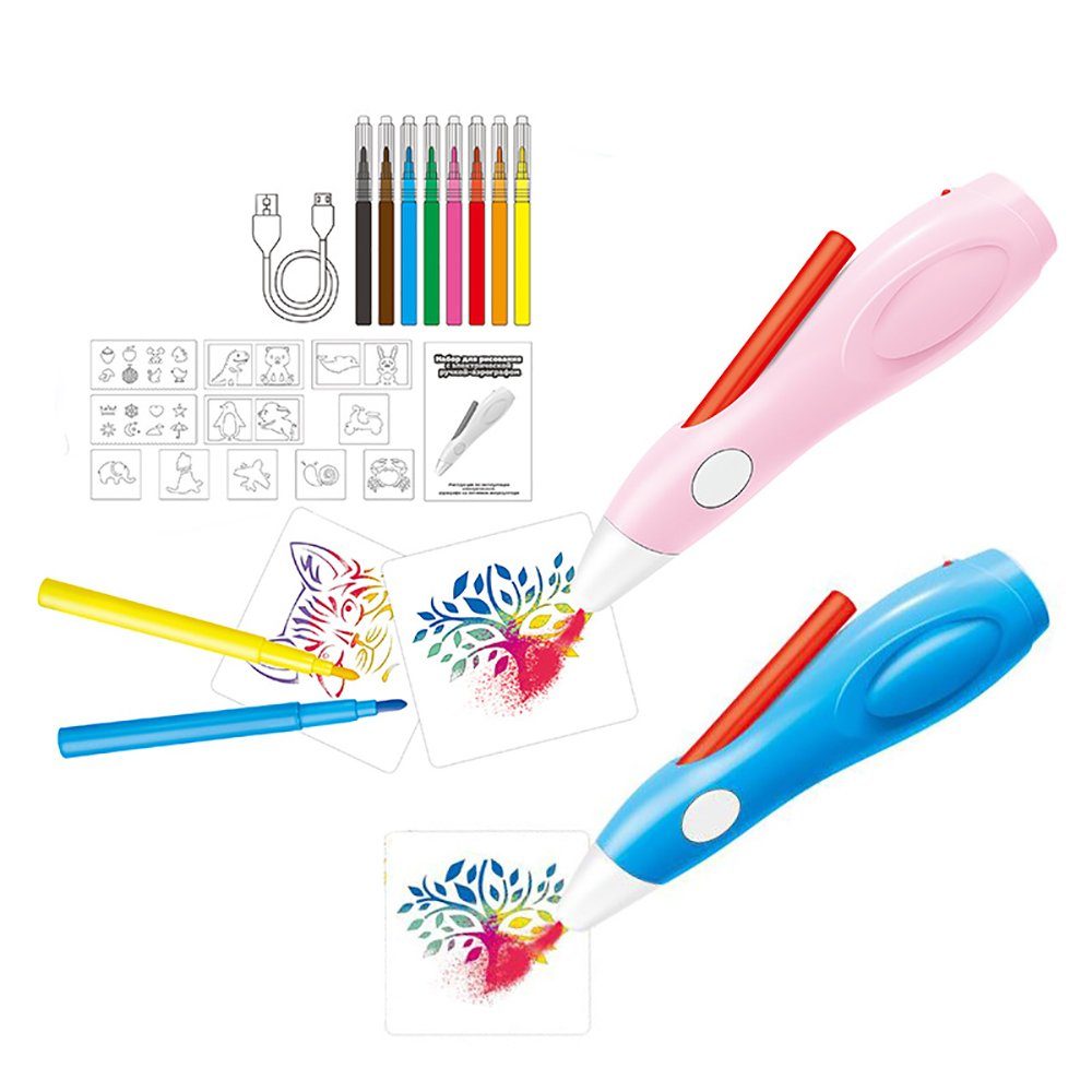 Airbrush Farben Airbrush-Set, GelldG Rosa Fun Airbrushpistole Farbsprühstift, sprühen Elektrischer