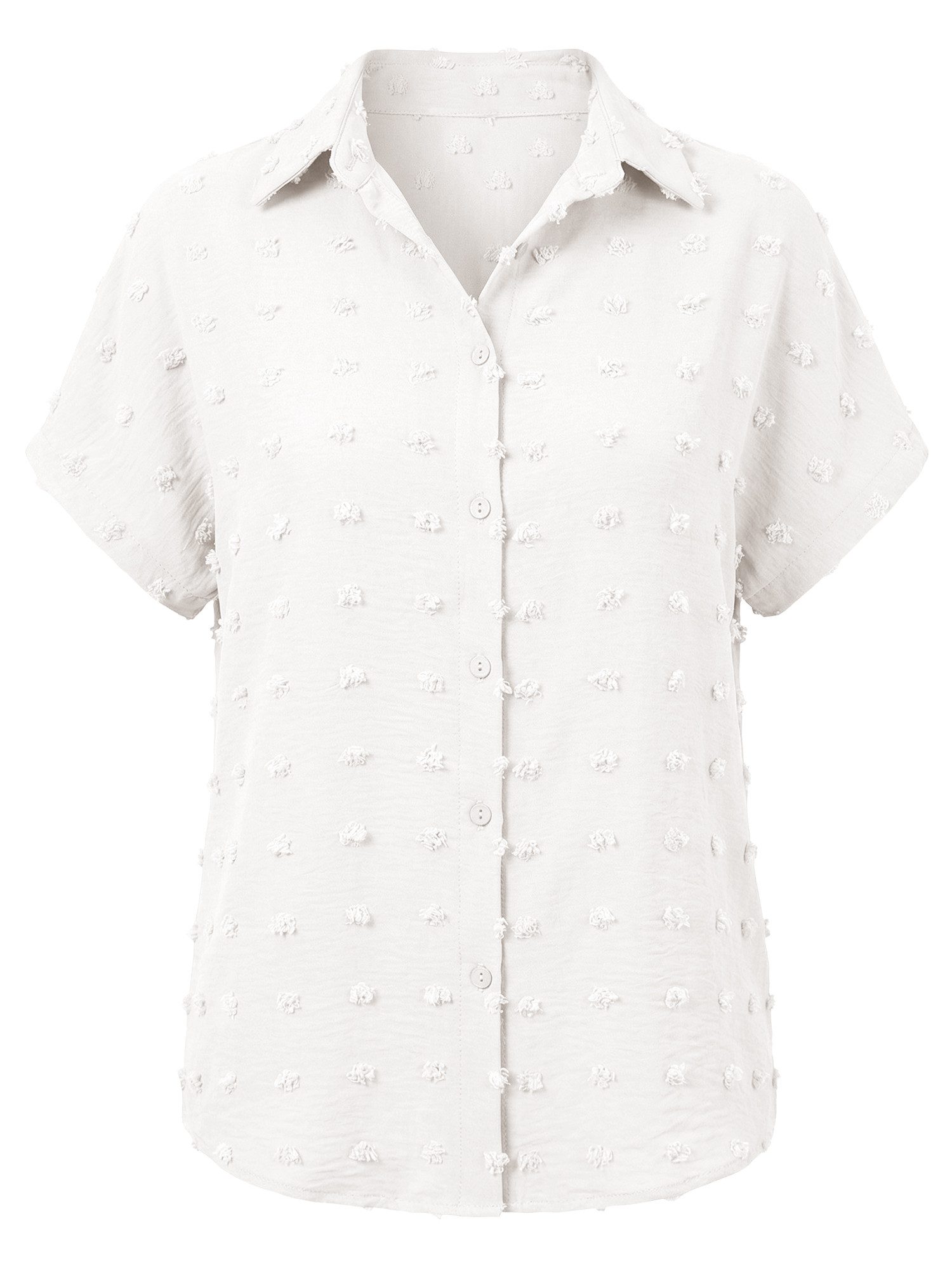 Blusenshirt Damen Kurzarm Casual Oberteil