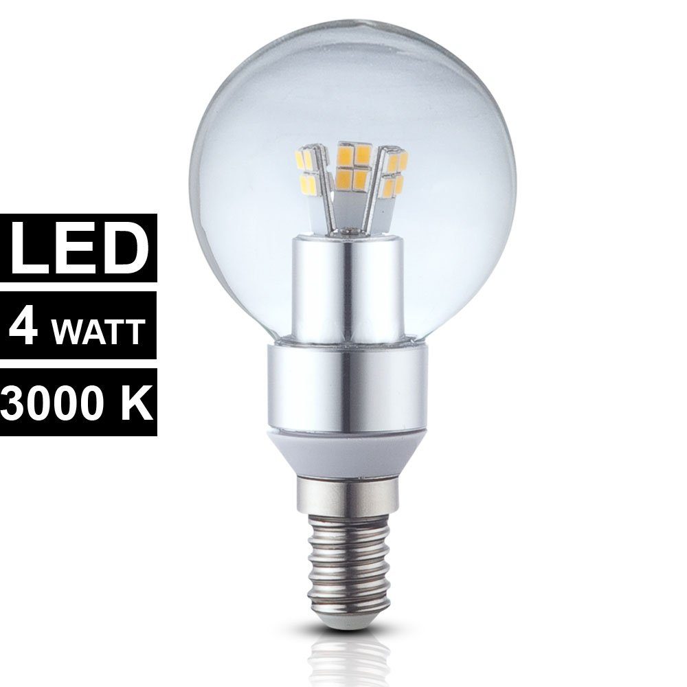 Globo LED-Leuchtmittel, 4 Watt LED Leuchtmittel E14 Lampe 320 Lumen Birne 3000 Kelvin Leuchte