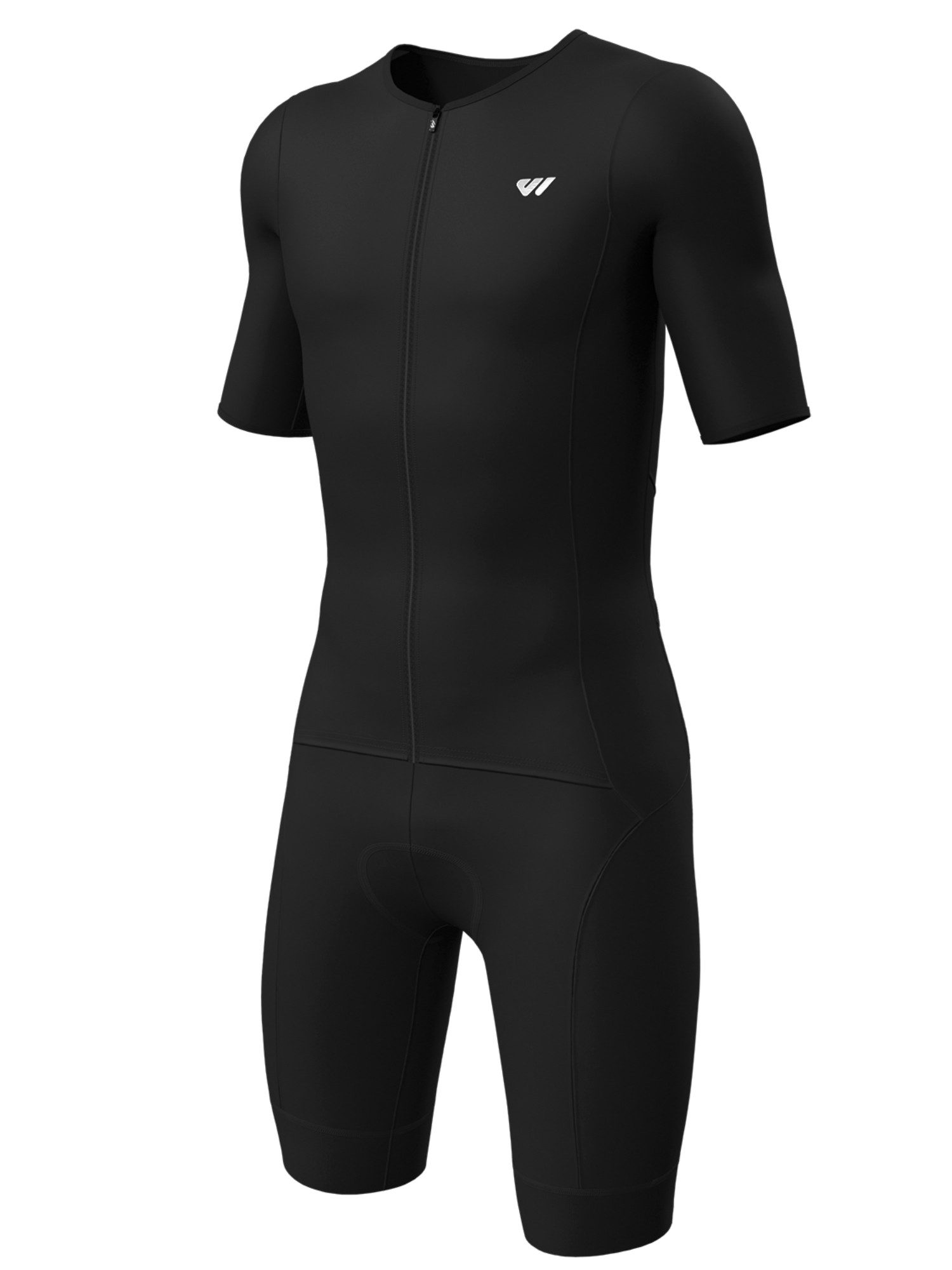 Wulibike Trainingsanzug Herren-Triathlonanzug Kurzarm Einteiler mit Sitzpolster, atmungsaktiv (Einteilig, 1-tlg), aerodynamischer Trainingsanzug für Radsport Laufen Schwimmen