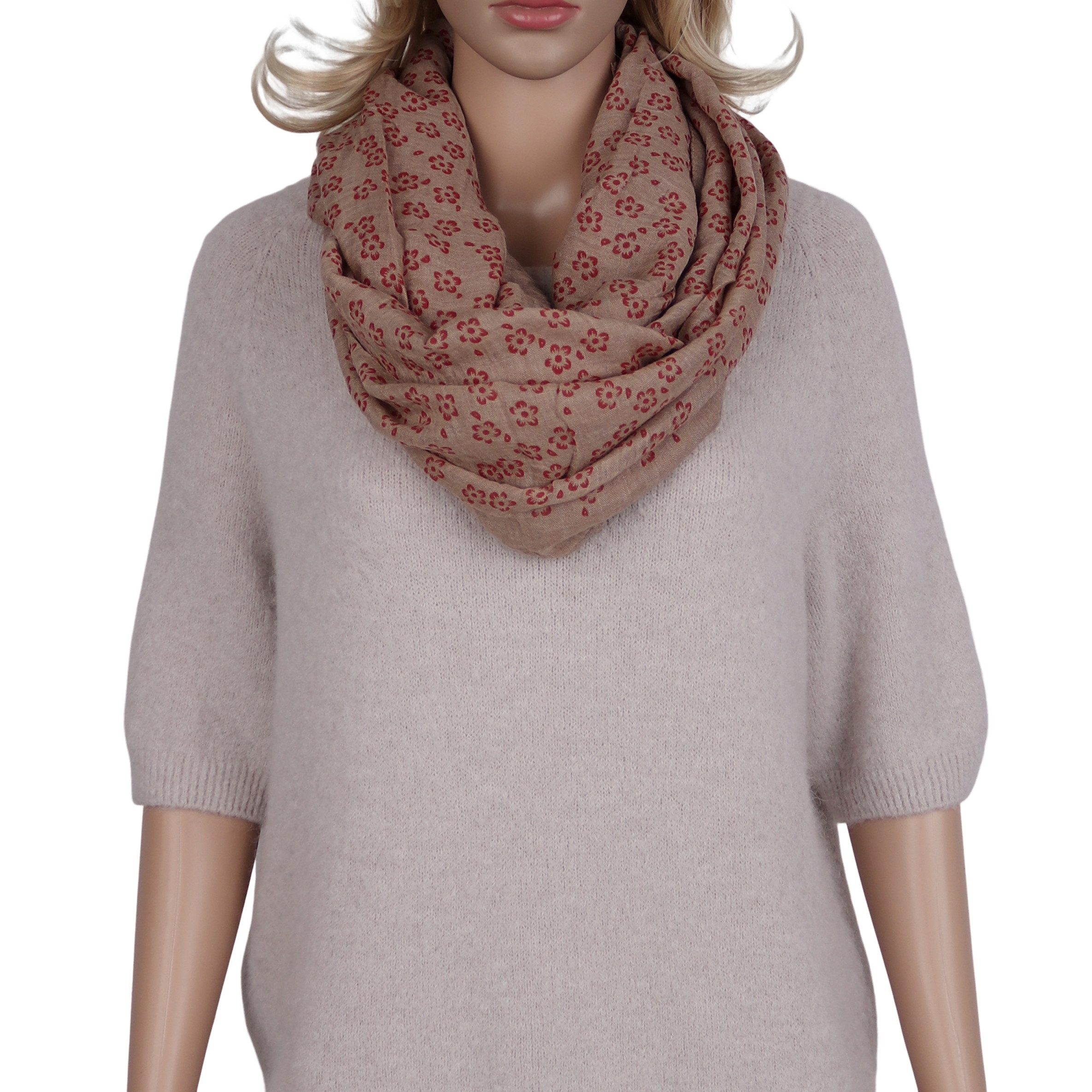 MIRROSI Loop Damen Schal Weich aus 50% Baumwolle 50% Viskose, (ca. 180x68cm Zweimal um den Hals wickelbar), Damen Halstuch Stola ideal für Frühling,Sommer, Herbst