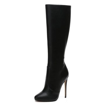 Giaro Giaro Brandy Schwarz Black Matte Stiefel Kniestiefel Lederstiefel High Heel High-Heel-Stiefel Vegan