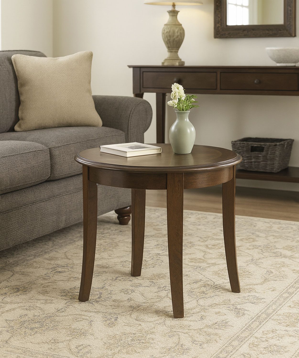 Feldmann-Wohnen Couchtisch California (runde Tischplatte in Walnuss dunkel, günstig online kaufen