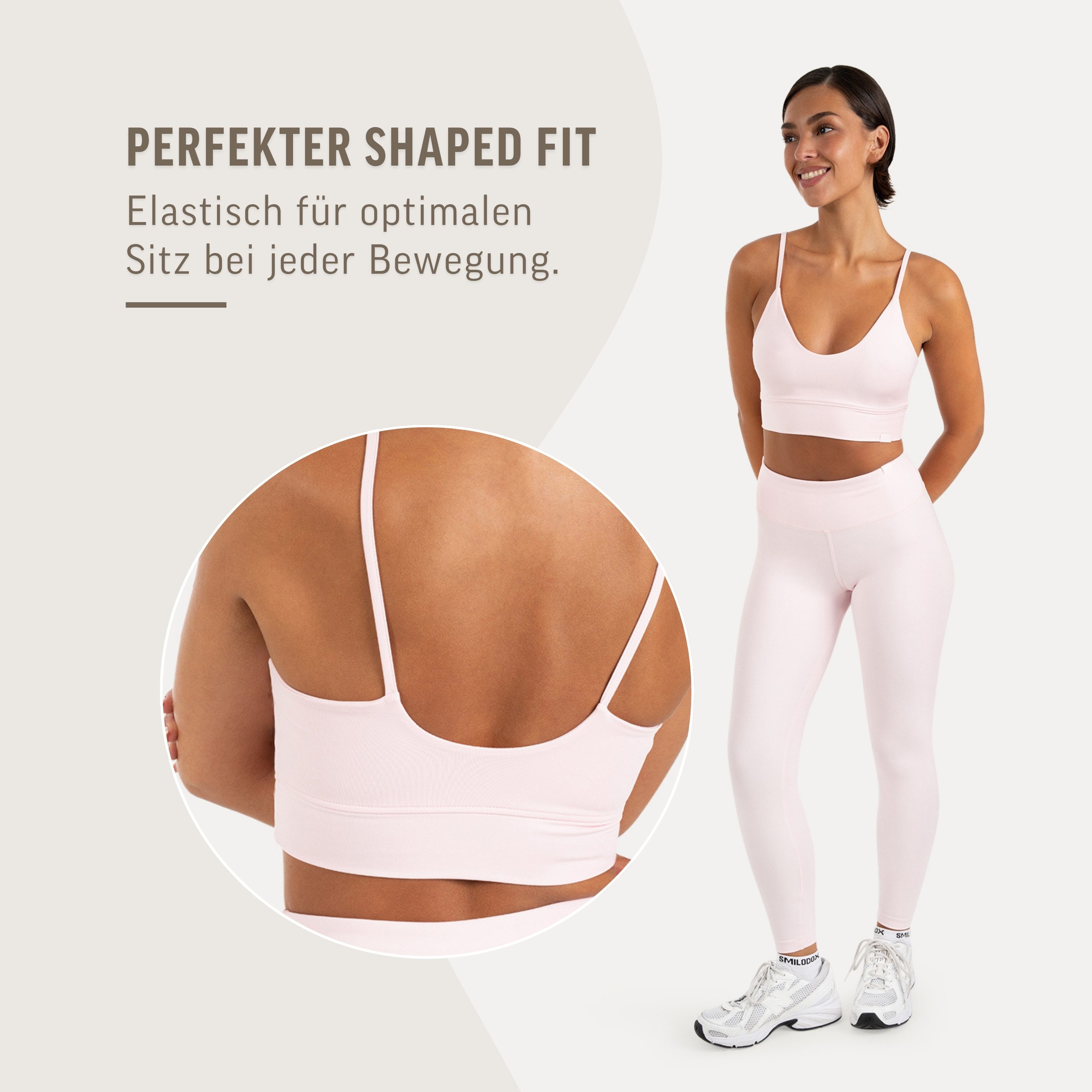 Smilodox T-Shirt Lunara Damen, Sommer Top, Shaped Fit, mit V-Ausschnitt, für Gym Shaping Fit, Stretch-Komfort, kurze Passform, V-Neck – Bild 5 von 5