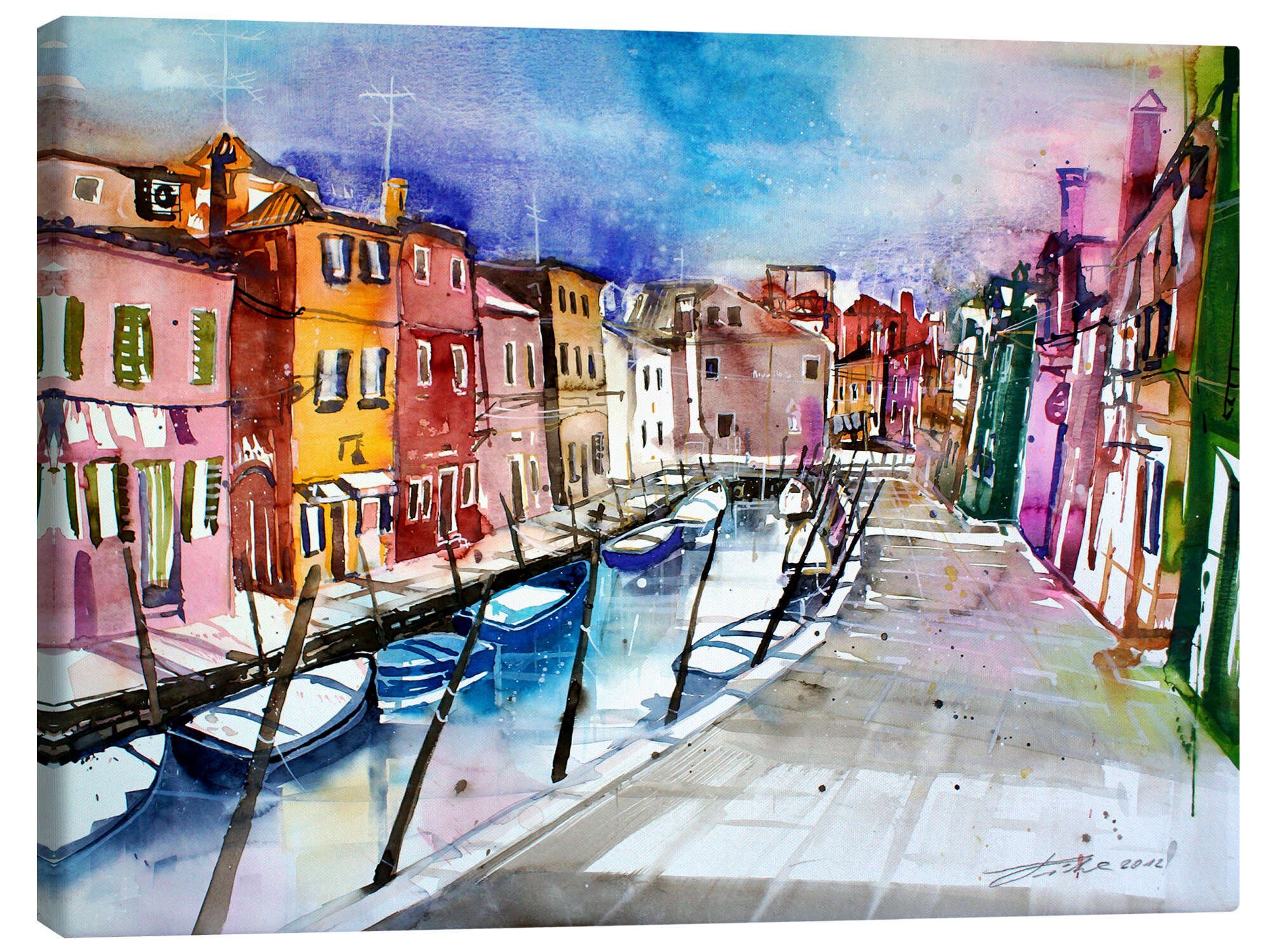 Posterlounge Wandbild Burano, bunte Insel in Venedig, Johann Pickl, erhältlich als Poster, Leinwandbild, Wandsticker oder Acrylglasbild