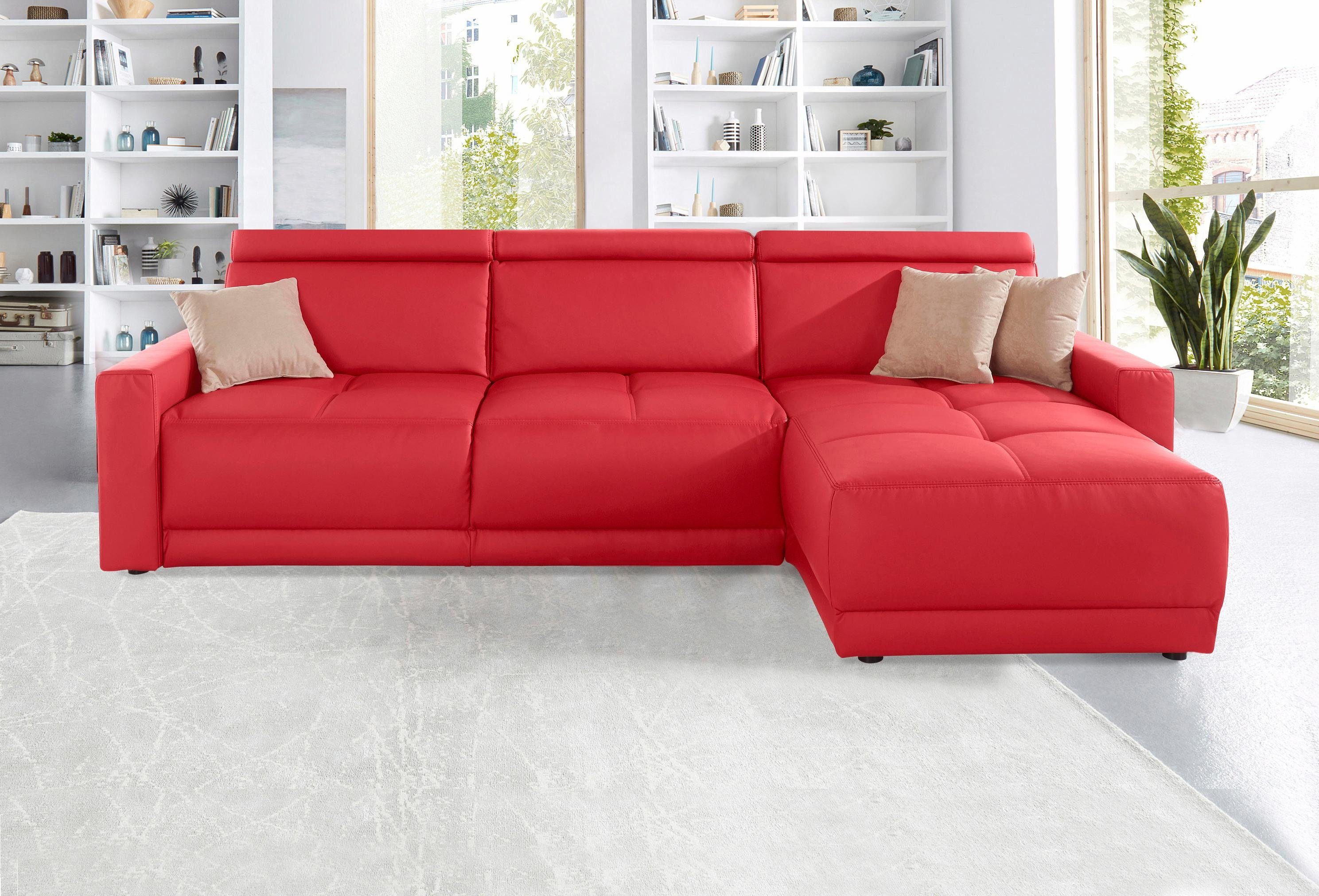 DOMO collection Ecksofa "Ava mit moderner Sitzheftung & toller Doppelnaht, günstig online kaufen