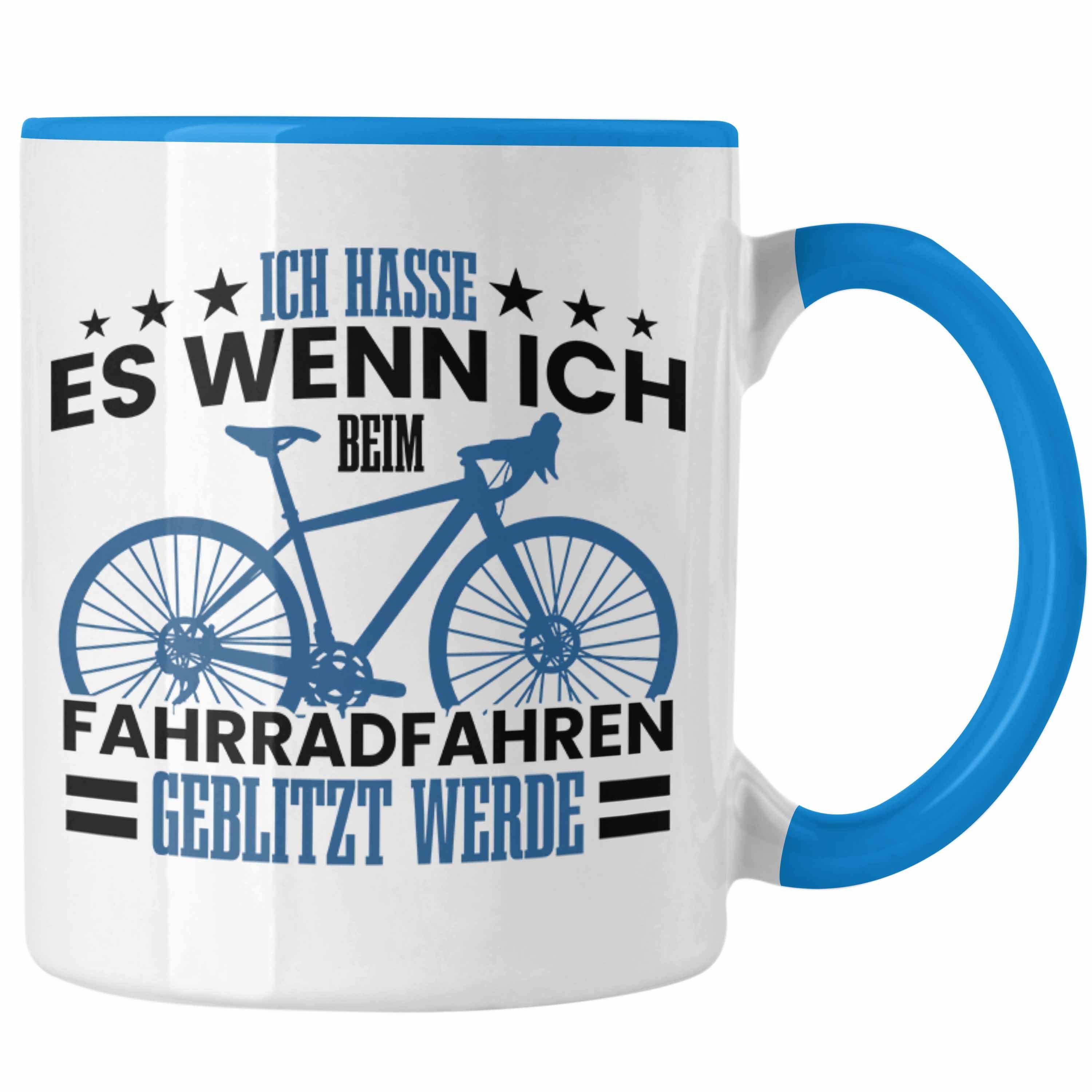 Trendation Tasse Tasse Fahrradfahrer Geschenk für Radfahrer Fahrradfahrern Geblitzt Wer Blau
