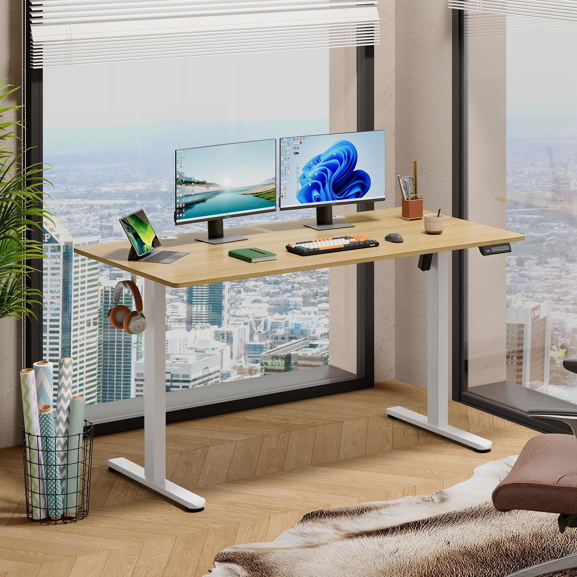 DEVAISE Schreibtisch Höhenverstellbarer Schreibtisch elektrisch 100×60 cm ( günstig online kaufen