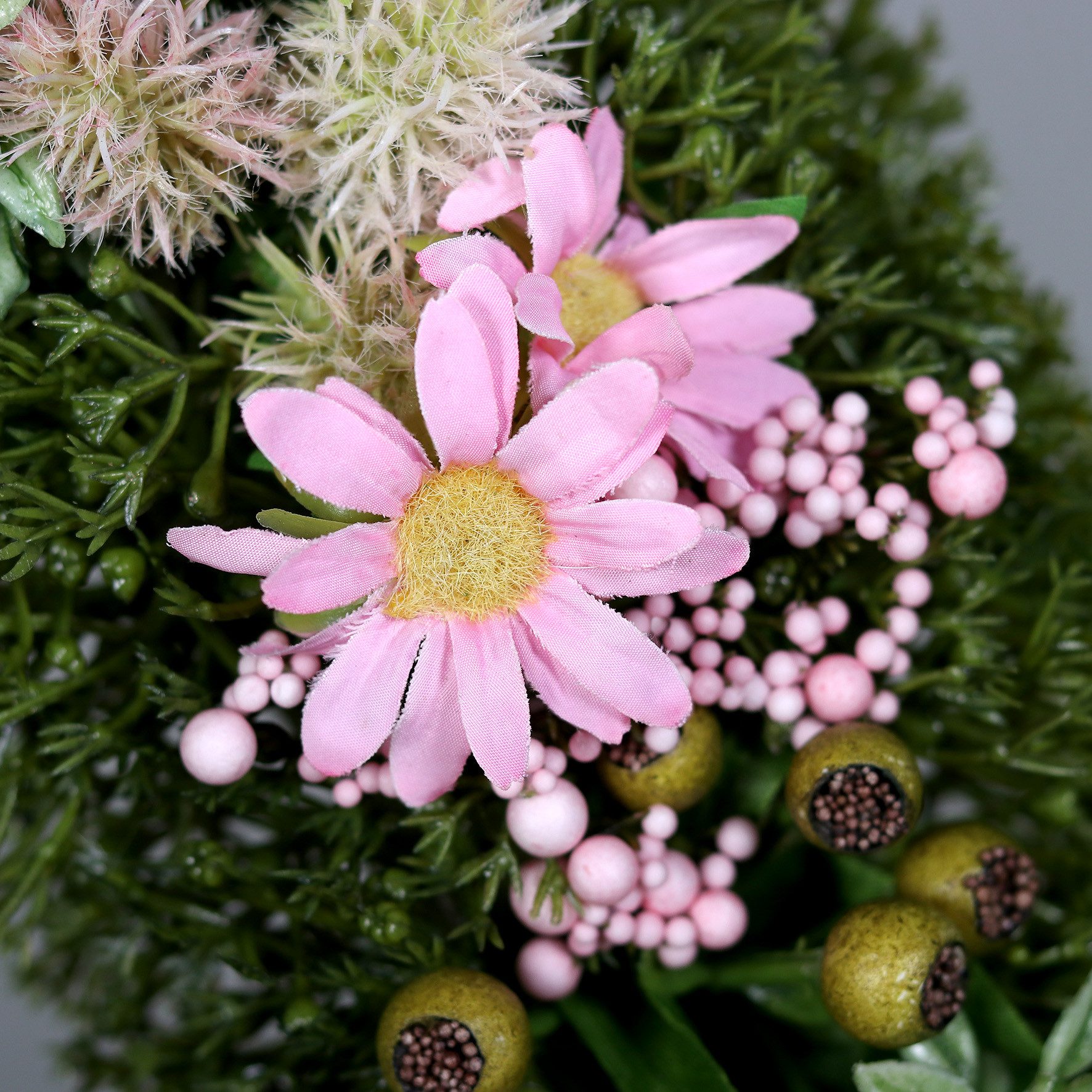Kunstkranz Frühjahrskranz mit Blüten Beeren + günstig online kaufen