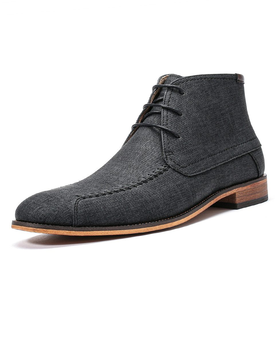 Allthemen Schnürstiefel Herren Business Schnürstiefel mit Mittlerer Schaft Niedriger Absatz