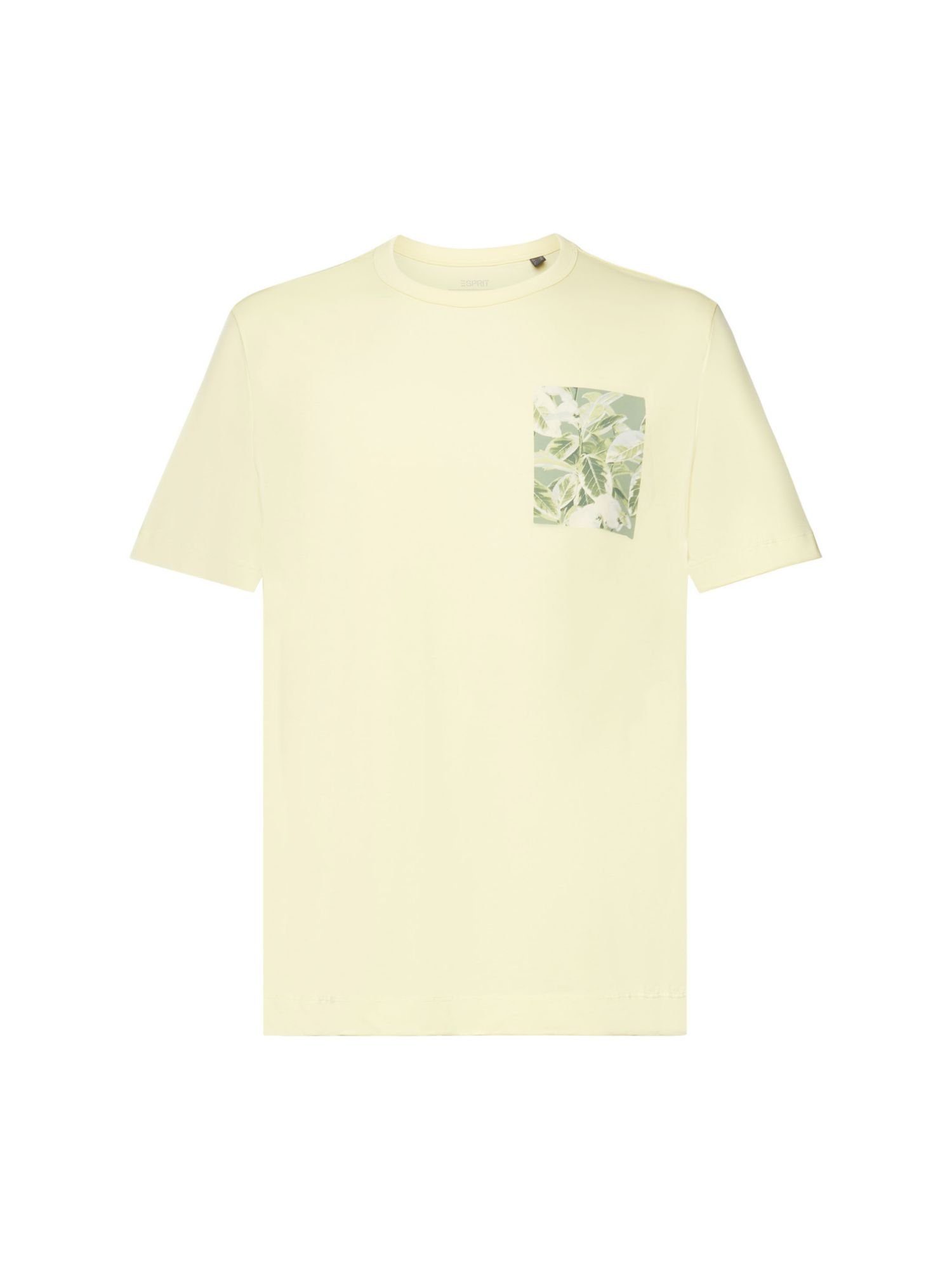 Esprit Collection T-Shirt Jersey-T-Shirt mit Brust-Print, 100 % Baumwolle (1-tlg) LIGHT YELLOW